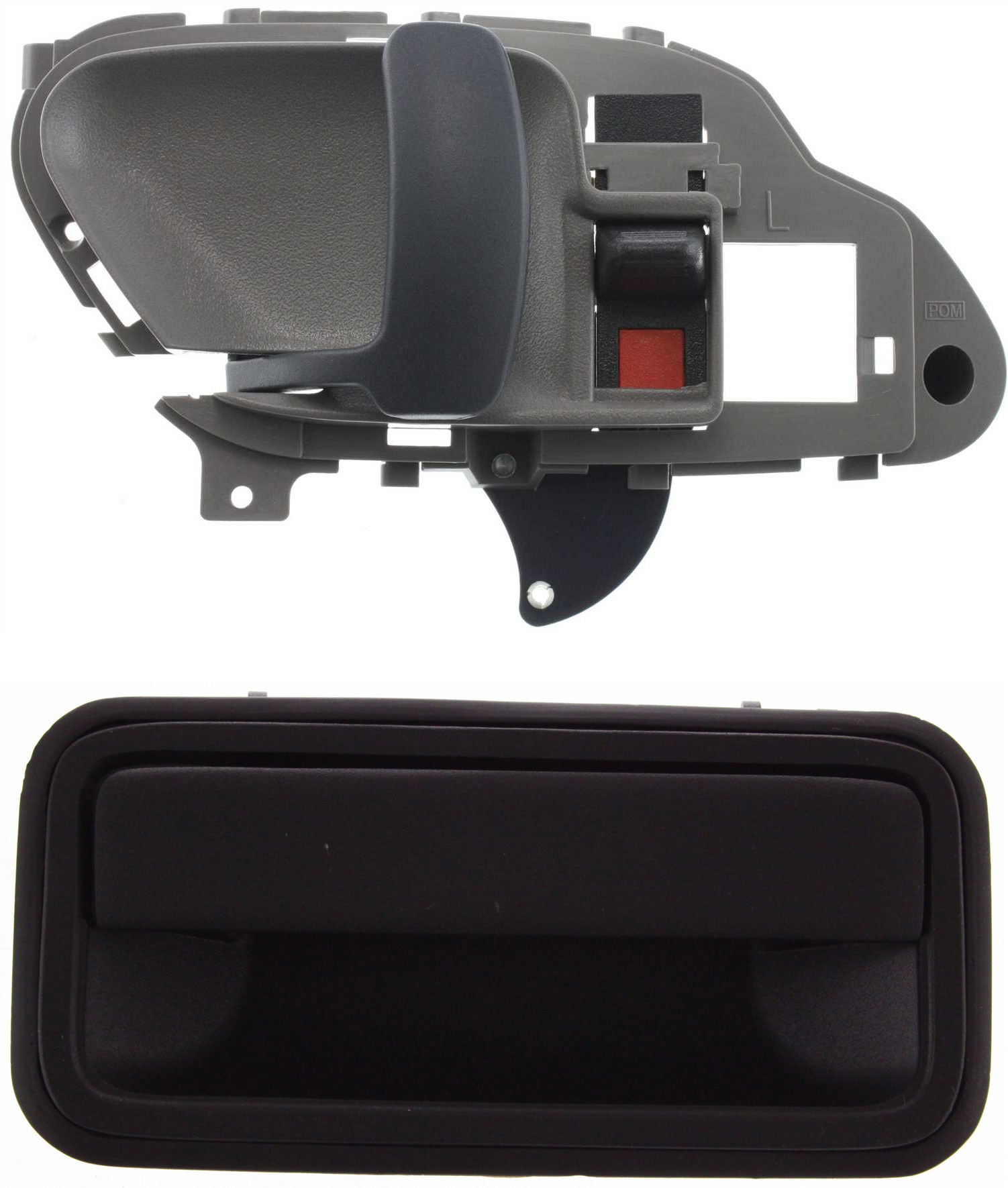 AM TAHOE YUKON 95-00 REAR EXTERIOR DOOR HANDLE LH 2 pc Kit Metal Textured Black w o Key Hole with Interior Door Handle SKU KIT 032414-04 Partslink GM1520104 GM1352101 OEM 15742233-15708043