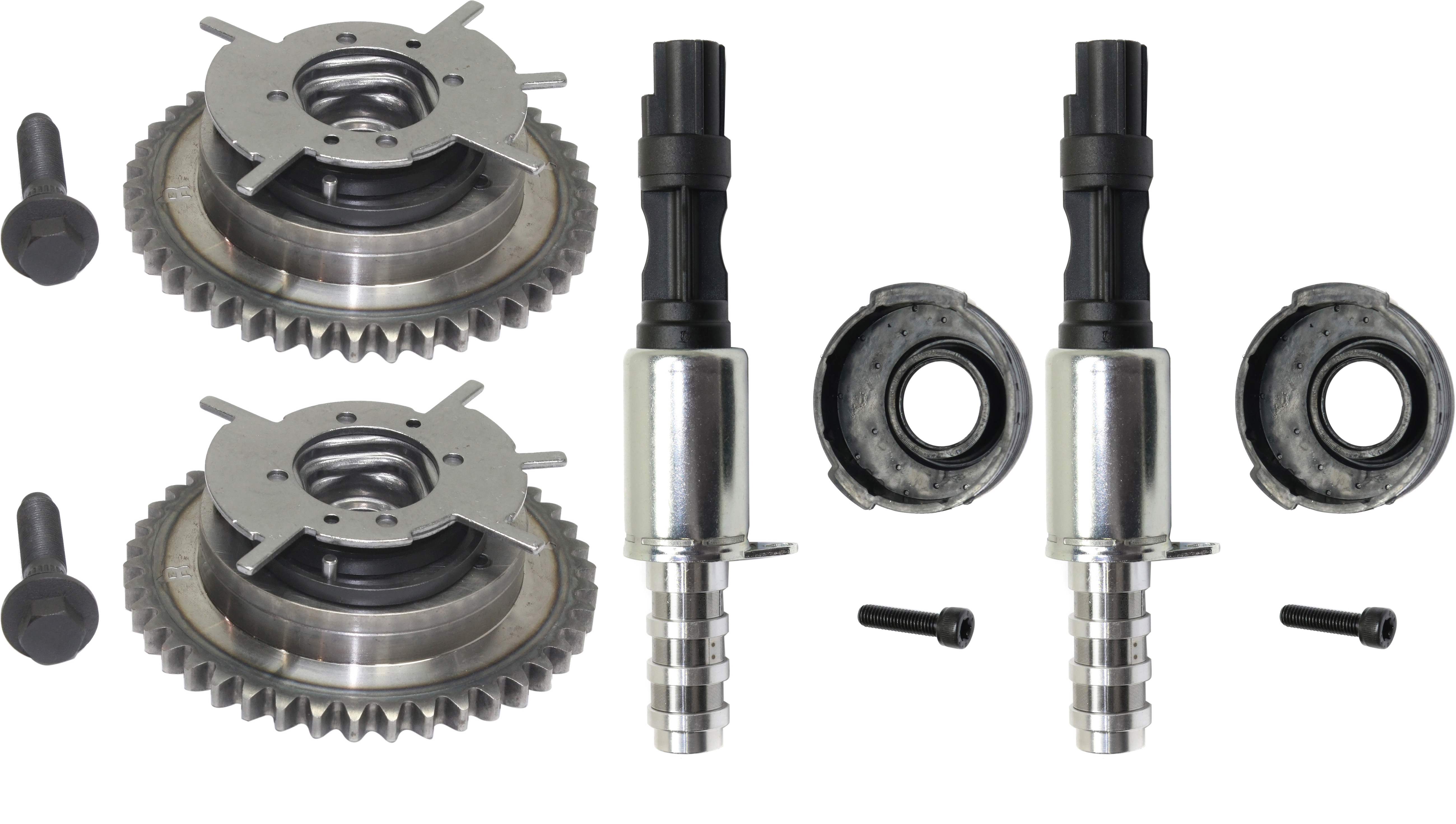 AM F 150-04-10 EXPEDITION 05-14 CAM PHASER 4 pc Kit with Variable Timing Solenoid SKU KIT 032417-08 OEM 3L3E6C524FA 3L3Z6256DA 3L3Z625