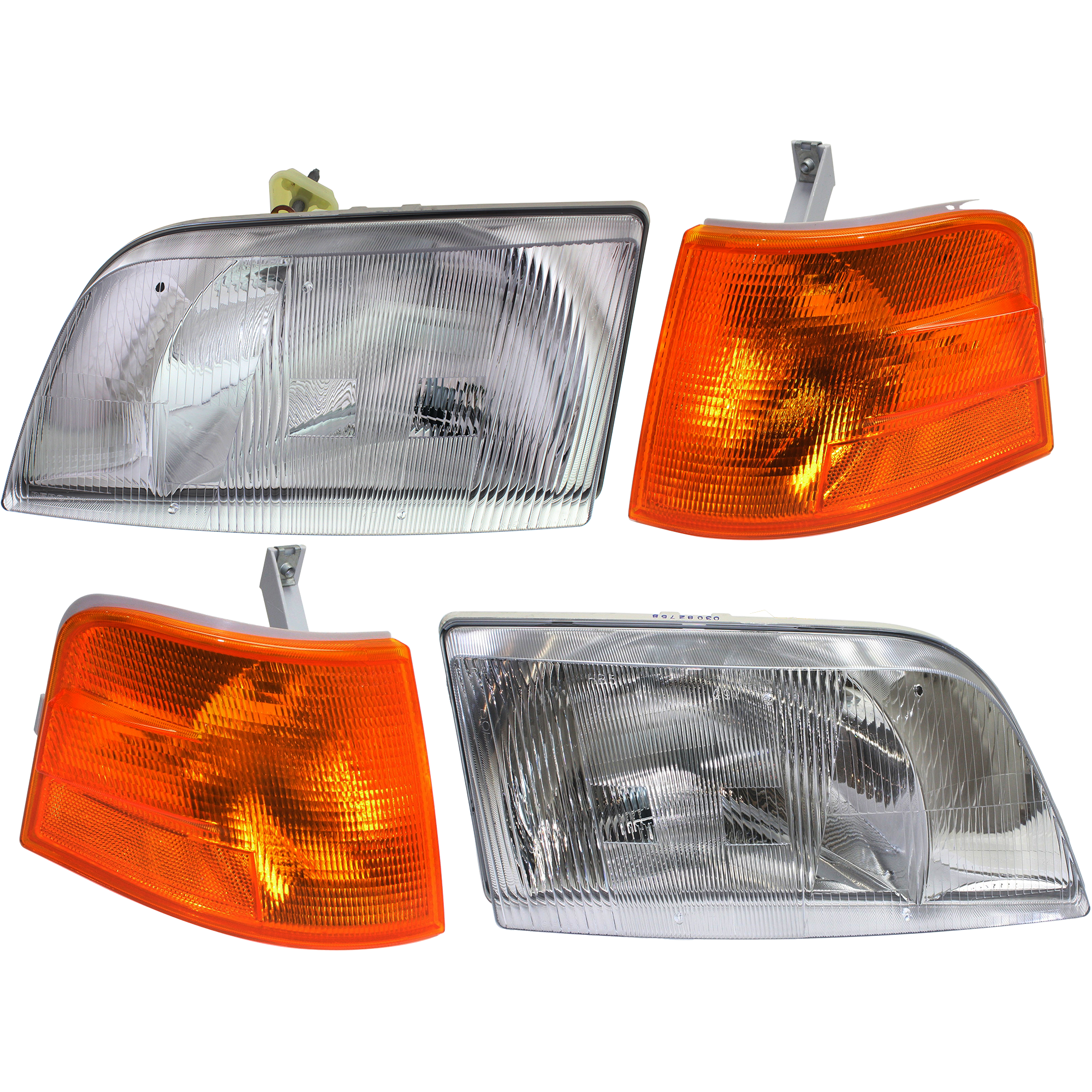 AM VN 98-99 VNM 00-11 HEAD LAMP RH AND LH Lens and Housing Halogen 4 pc Kit with Turn Signal Lights SKU KIT 032517-02 Partslink VO2518105 VO2519105 VO2551106 VO2550106 OEM 8082040-8082041-8080853-808085