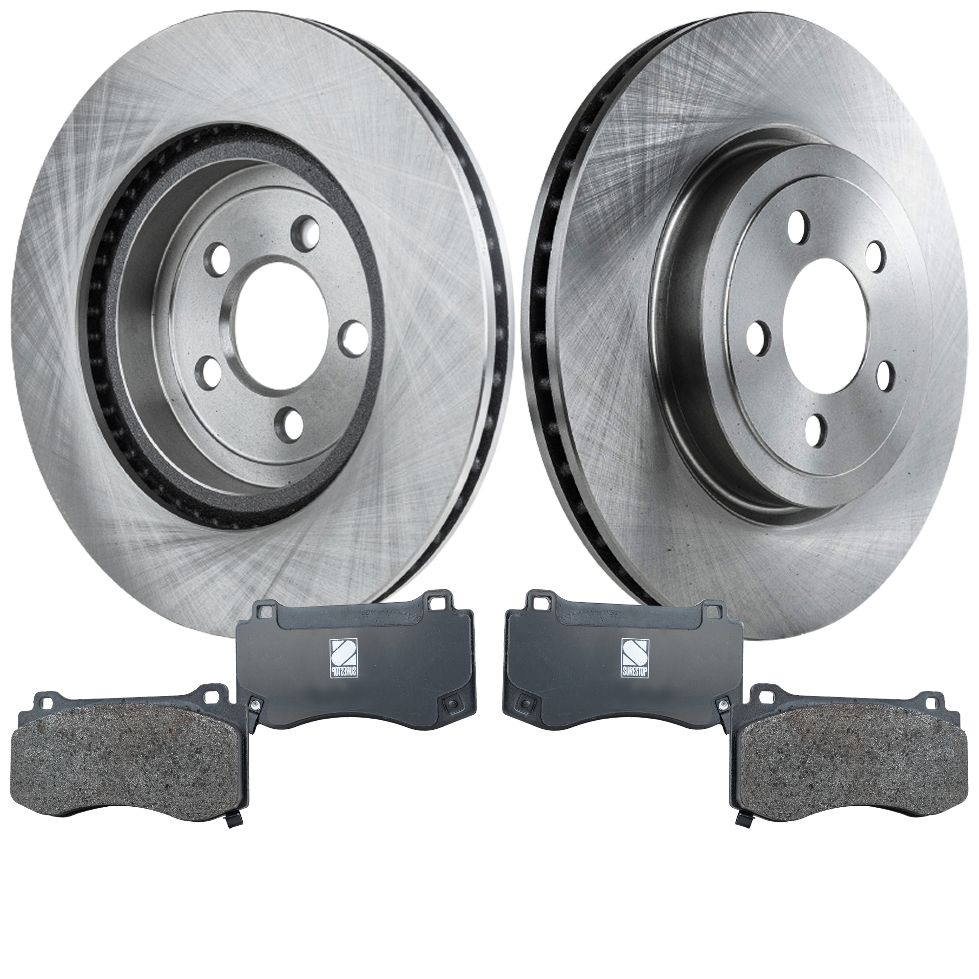 AM CHARGER 08-20 CHALLENGER 18-20 FRONT BRAKE DISC AND PAD KIT 2 Wheel Set Plain Surface SKU KIT 032523-02 OEM 4779197AD 5154118AB 4779197AE