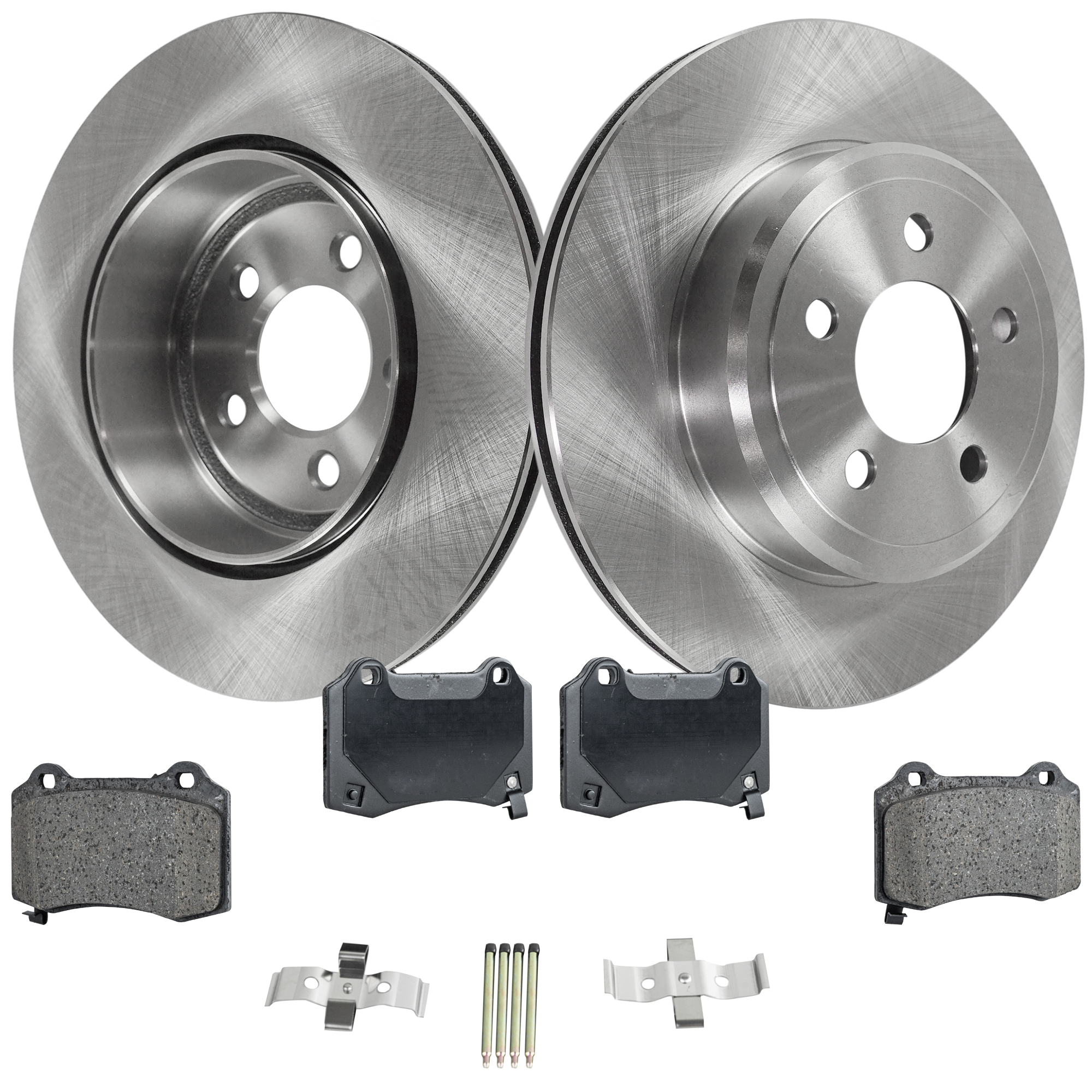 AM CHALLENGER 18-20 CHARGER 19-20 REAR BRAKE DISC AND PAD KIT 2 Wheel Set Plain Surface 5 Lugs SKU KIT 032523-06 OEM 4779209AB 4779209AC 4779209AE
