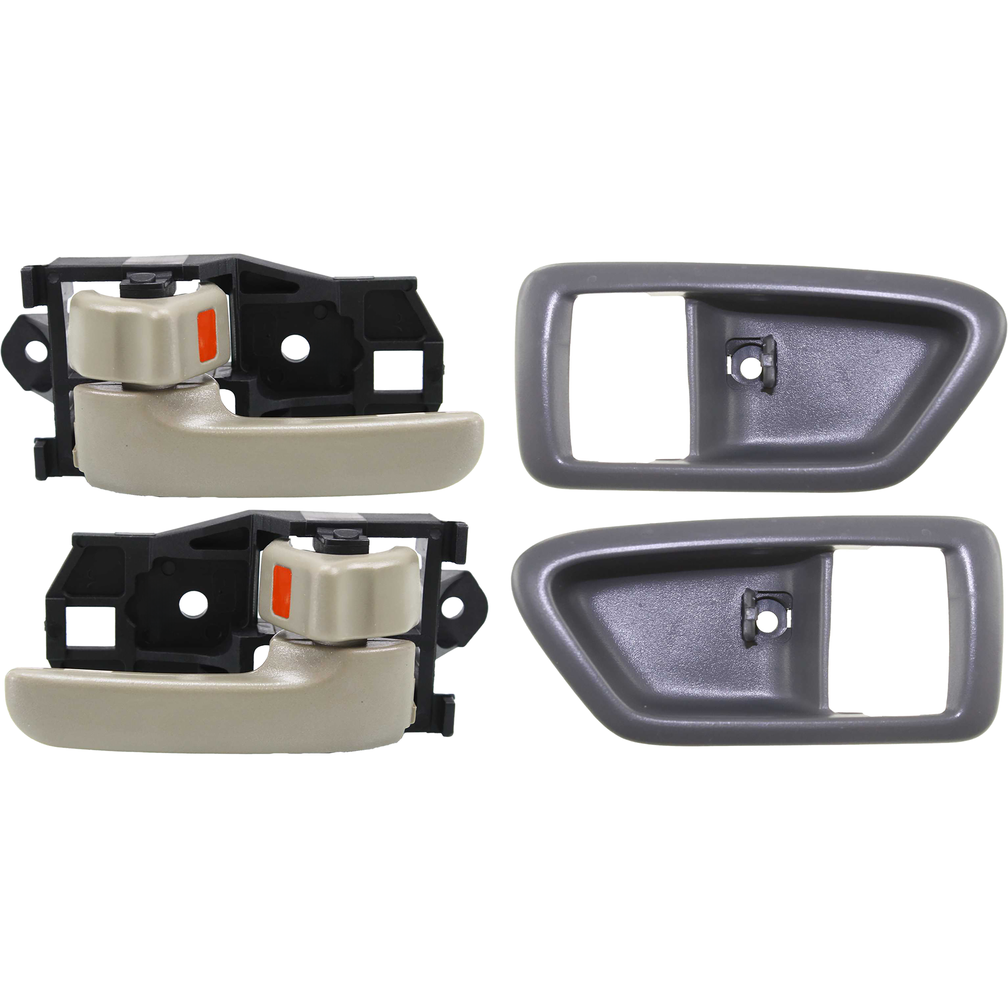 AM CAMRY 97-01 FRONT INTERIOR DOOR HANDLE RH AND LH 4 pc kit with Door Handle Trims SKU KIT 032615-09 Partslink TO1358105 TO1359105 OEM 6920530120A0-6920630120A0-6927