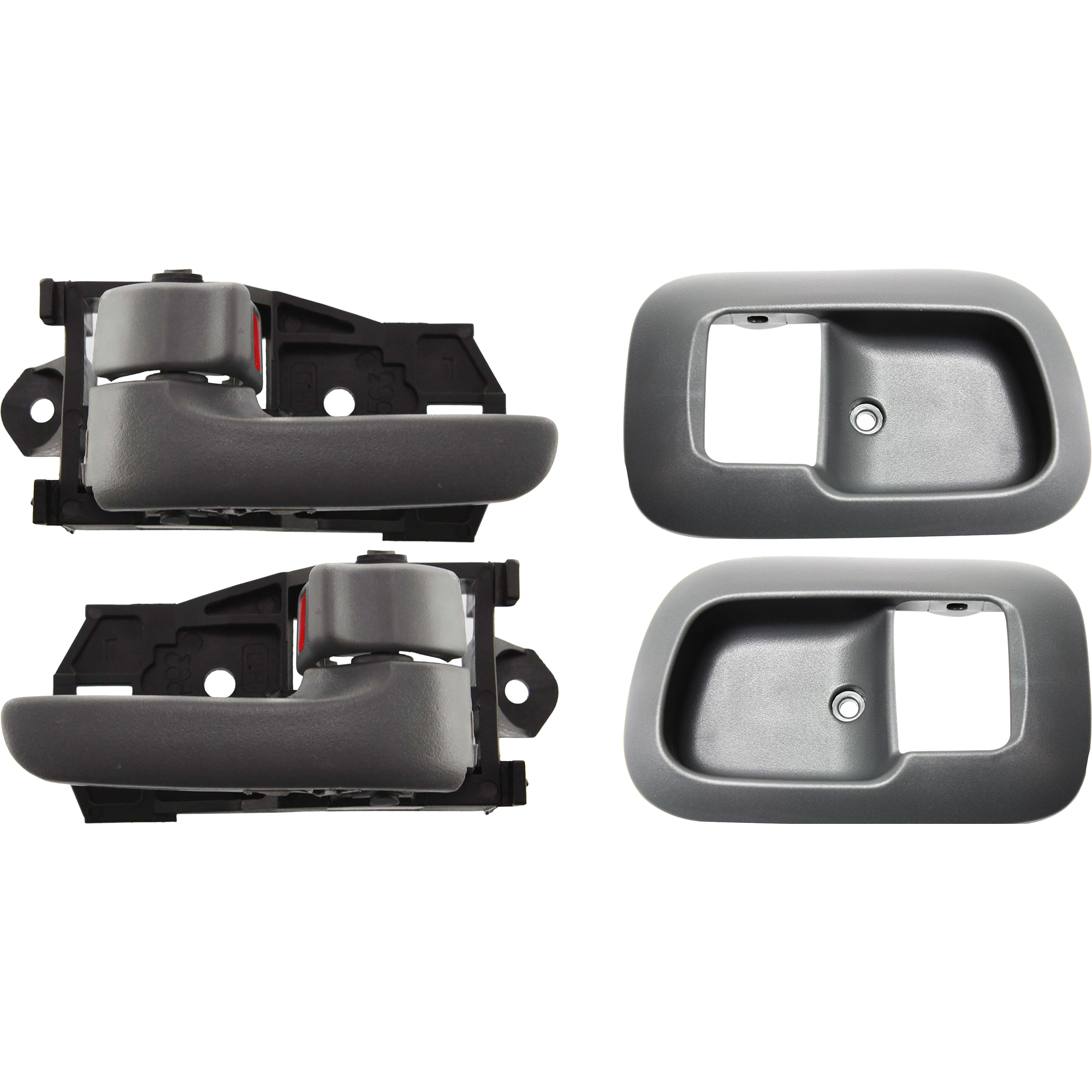 AM SIENNA 98-03 FRONT INTERIOR DOOR HANDLE RH AND LH 4 pc Kit with Door Handle Trim SKU KIT 032615-12 Partslink TO1353123 TO1352123 OEM 69205AA010G0-69205AA010B0-6920