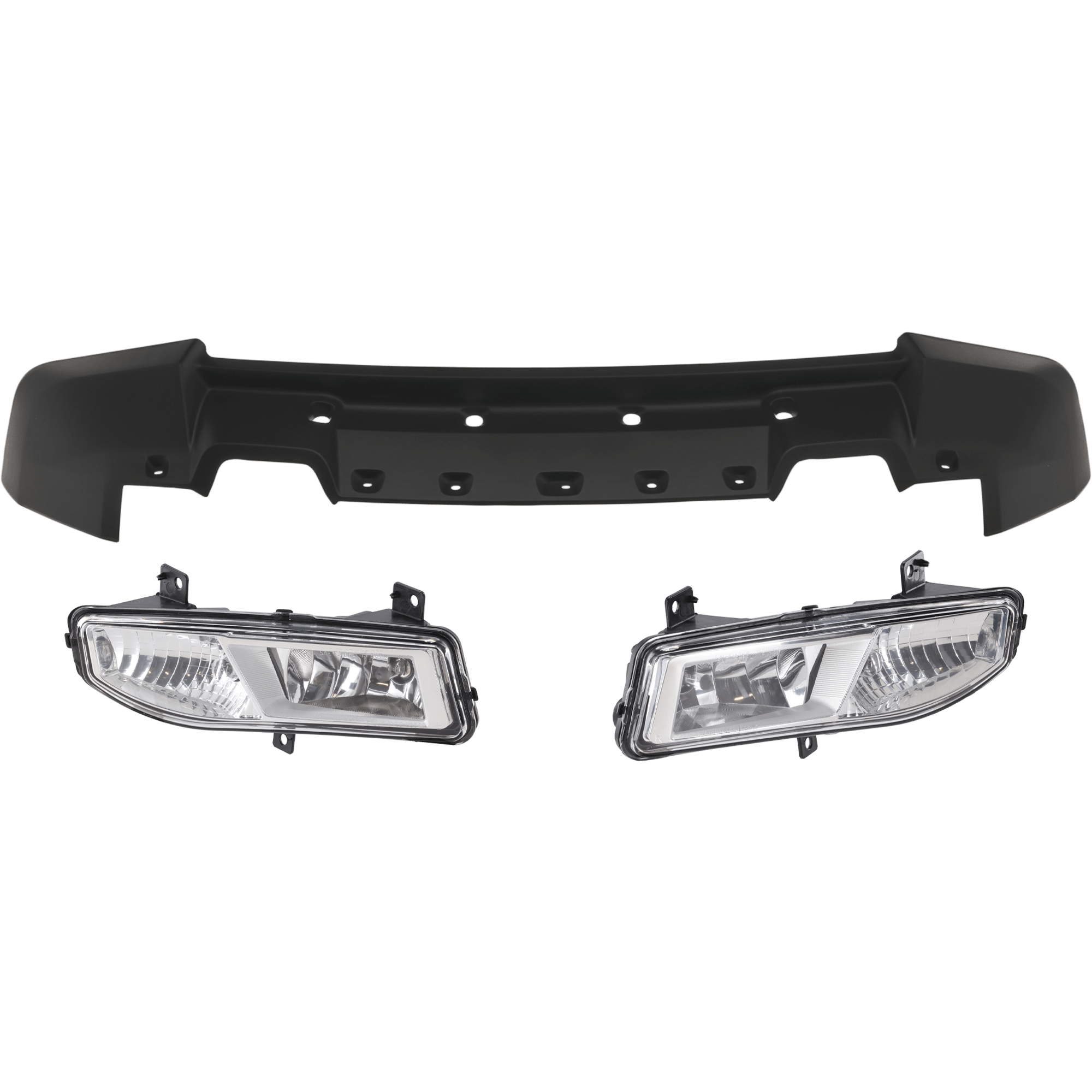 AM FRONTIER 22-24 FOG LAMP RH AND LH 3 pc Kit Assembly Halogen with Valance SKU KIT 032626-05 Partslink NI2592143 NI2593143 NI1093111 OEM 261508995B 261558995B 960109BU