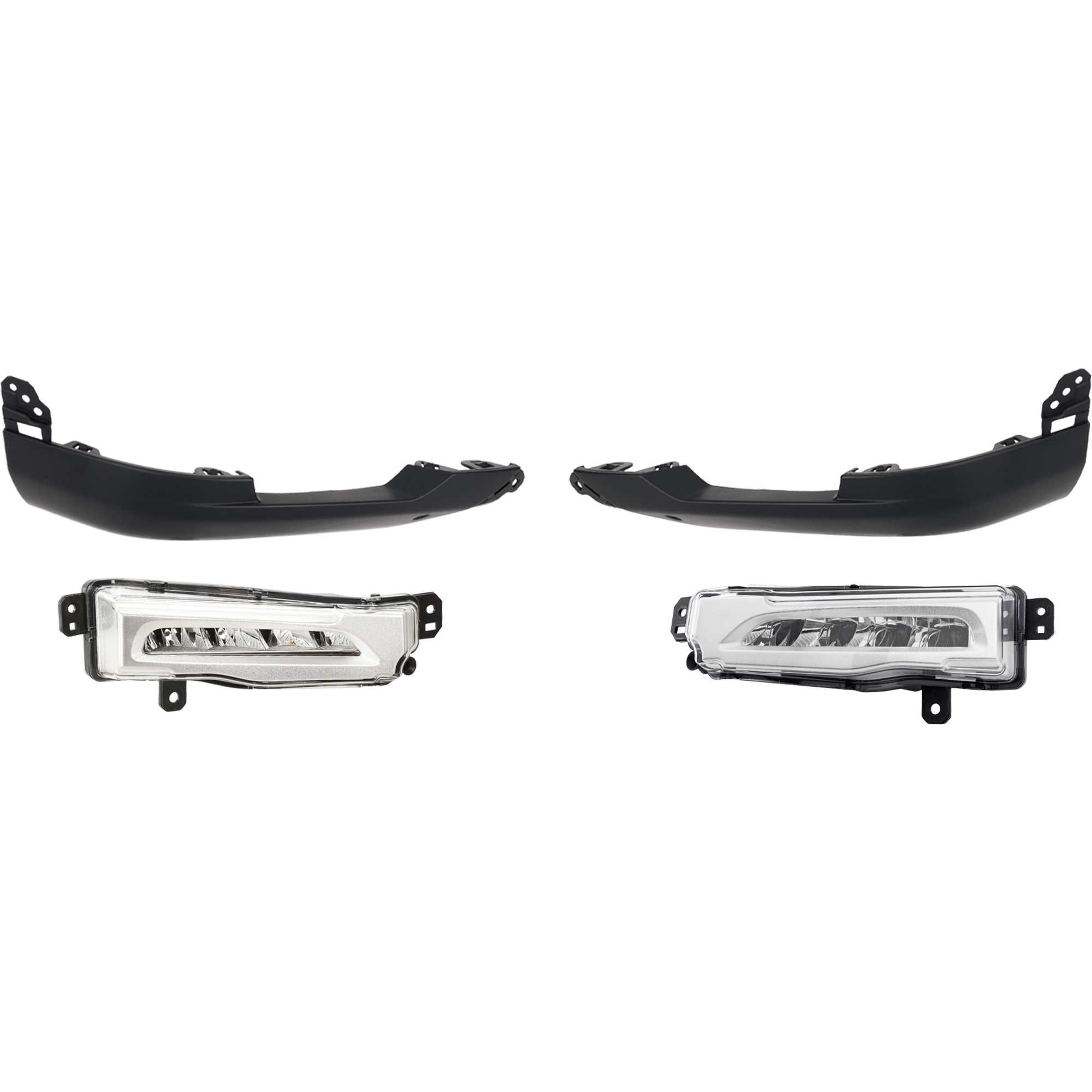 AM X7-19-22 FOG LAMP RH AND LH 4 pc Kit Assembly LED with Valance CAPA SKU KIT 032626-15 Partslink BM1046162C BM1047162C BM2592160C BM2593160C OEM 51129450203-51129450204-631774