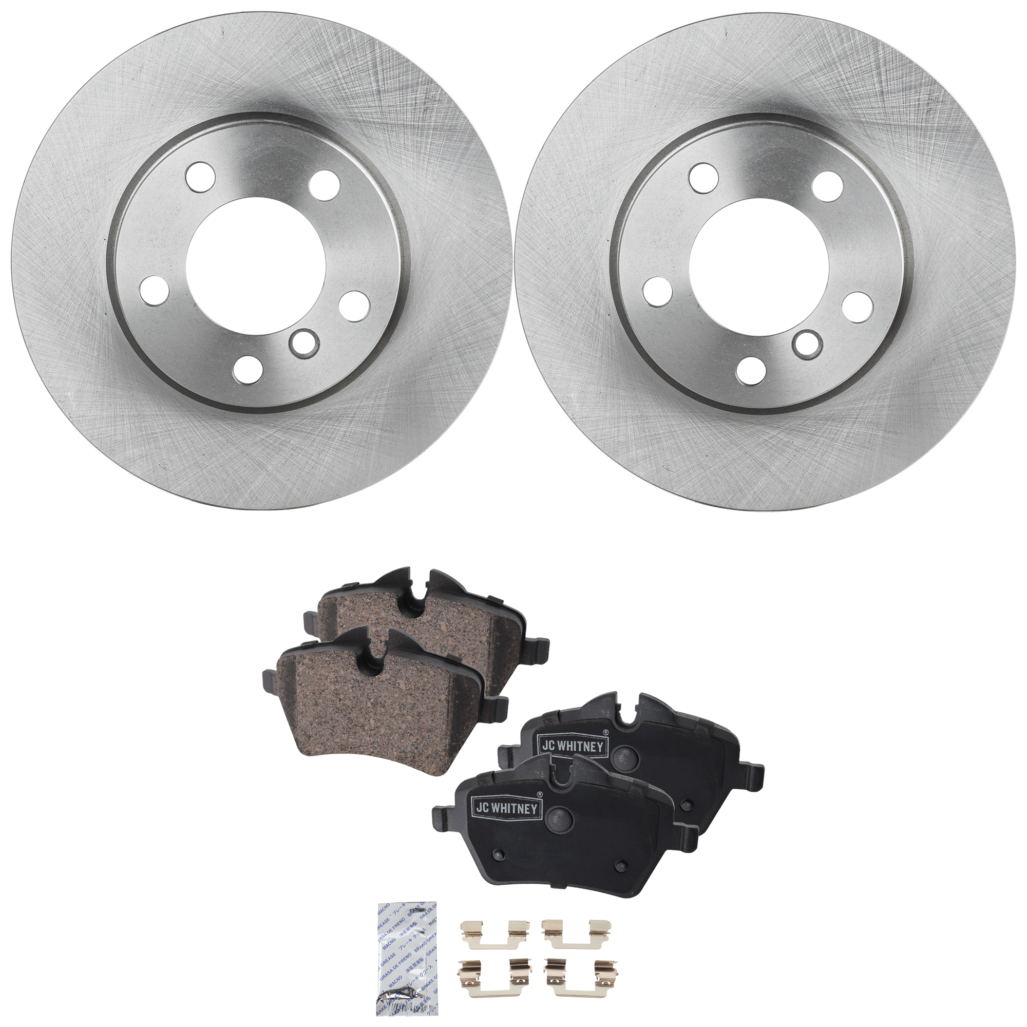 AM COOPER COUNTRYMAN 11-16 FRONT BRAKE DISC AND PAD KIT 2 Wheel Set SKU KIT 032723-05 OEM 34119804828-34116770251-341167