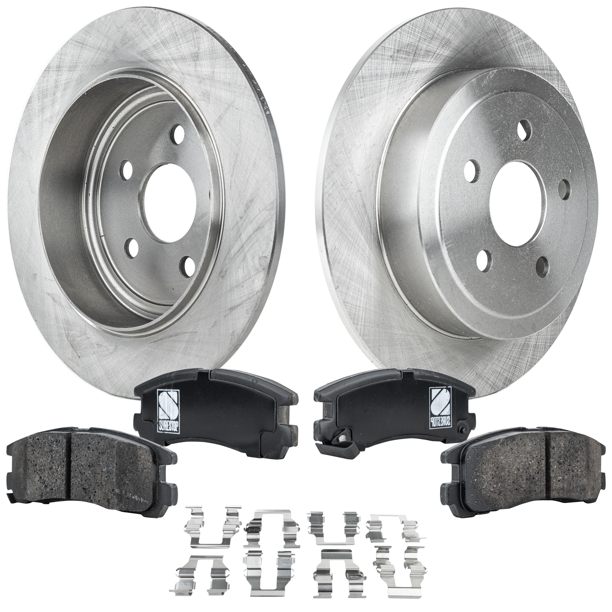 AM SEBRING 01-05 STRATUS 01-05 REAR BRAKE DISC AND PAD KIT 4 pc kit SKU KIT 032723-21 OEM 4616433-4764934AA 5085650AA 50