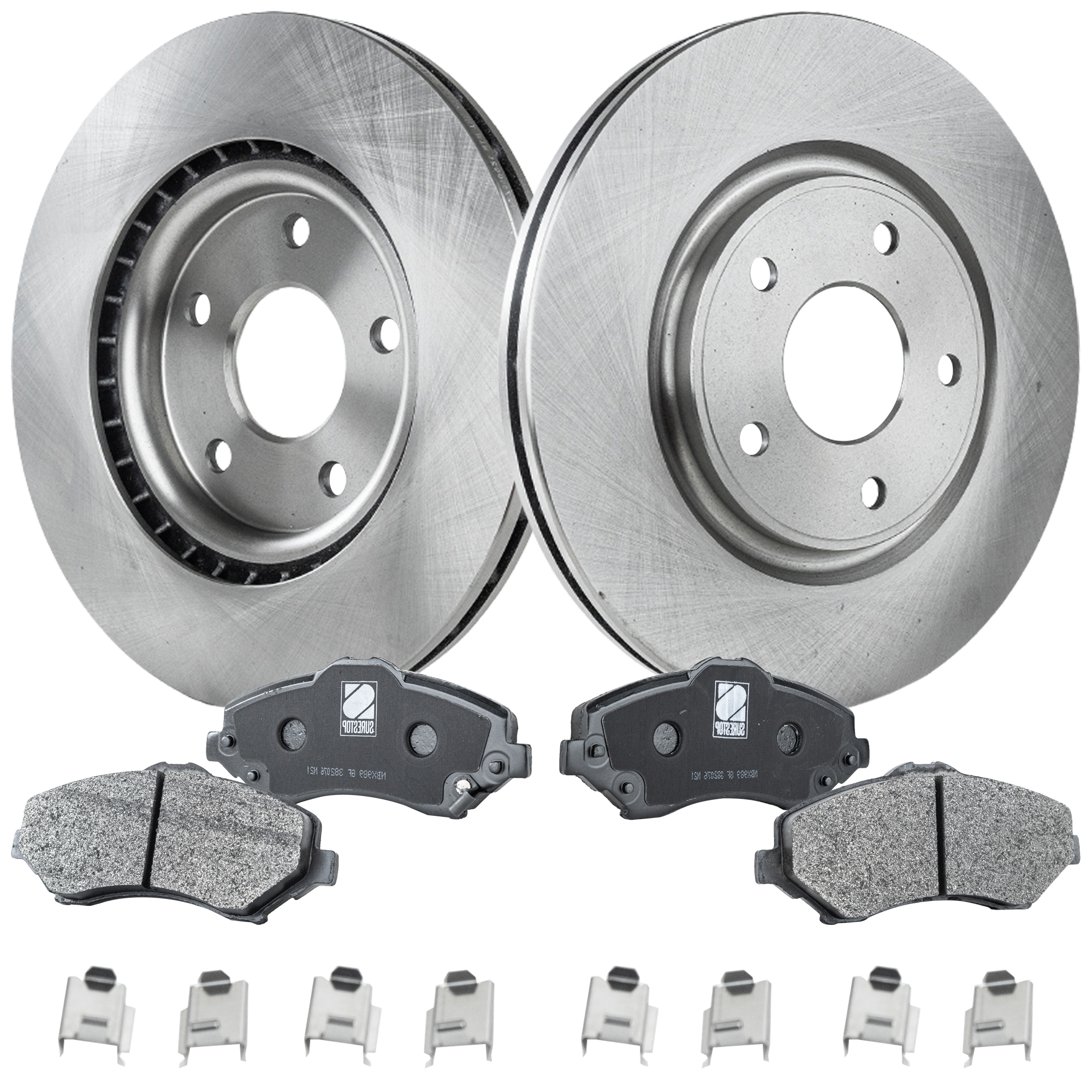 AM JOURNEY 12-13 ROUTAN 13-14 FRONT BRAKE DISC AND PAD KIT 4 pc Kit SKU KIT 032723-26 OEM 43179-53068-780964-850313-6004