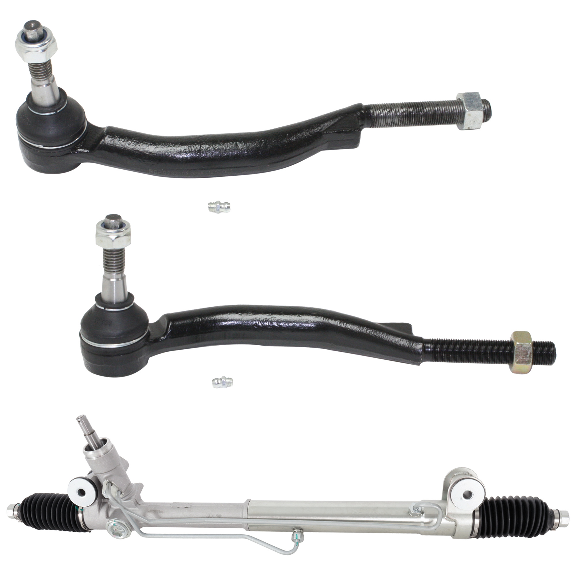 AM TRAILBLAZER ENVOY 02-09 FRONT SUSPENSION KIT RH AND LH 3 pc kit with Steering Rack and Tie Rod Ends SKU KIT 032723-37 OEM 88965356-88962736-1016756-2693