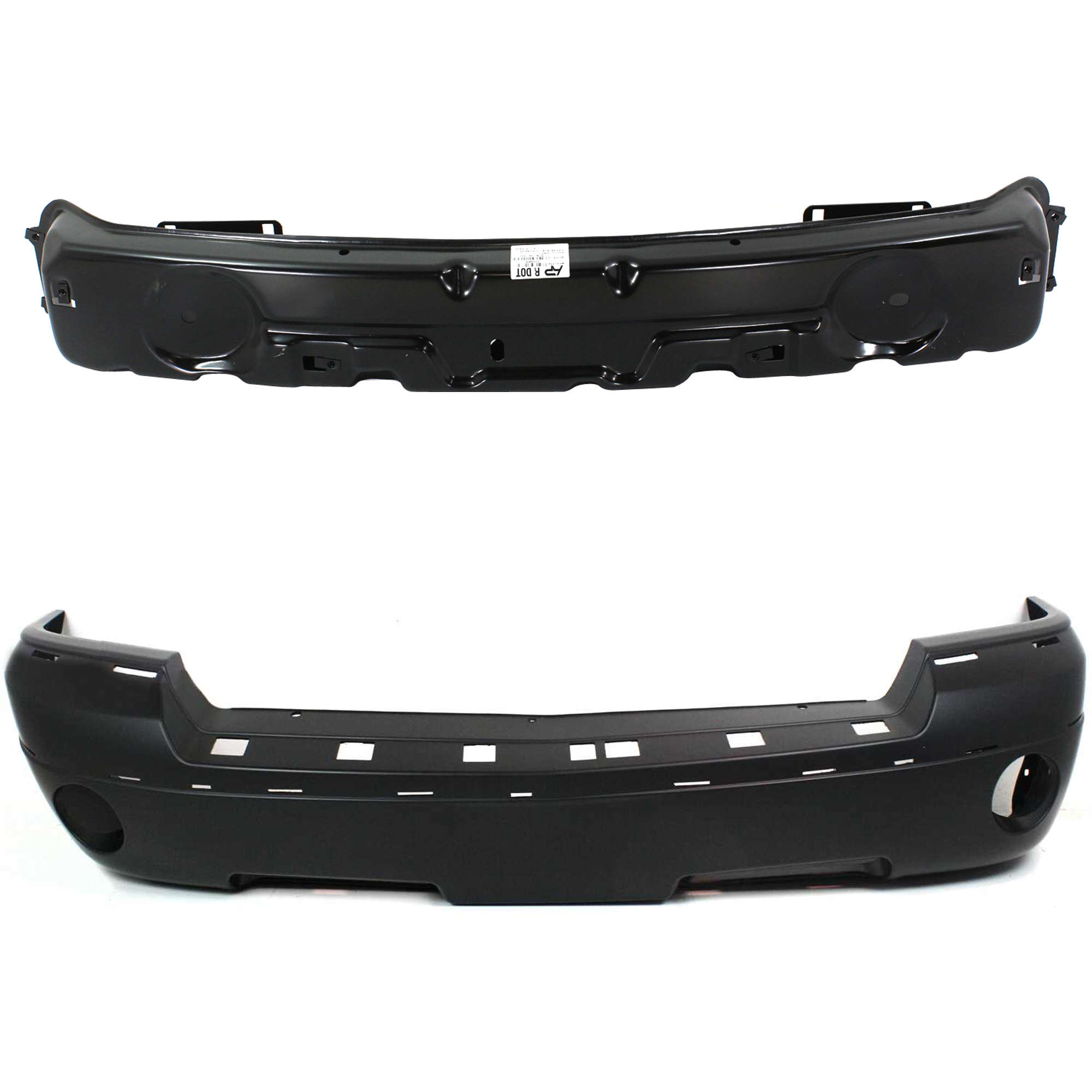 AM DAKOTA 05-07 FRONT REINFORCEMENT 2 pc Kit with Bumper Cover SKU KIT 032725-02 Partslink CH1006215 CH1006201 CH1000443 OEM 55077648AG 55077648AF 55077648