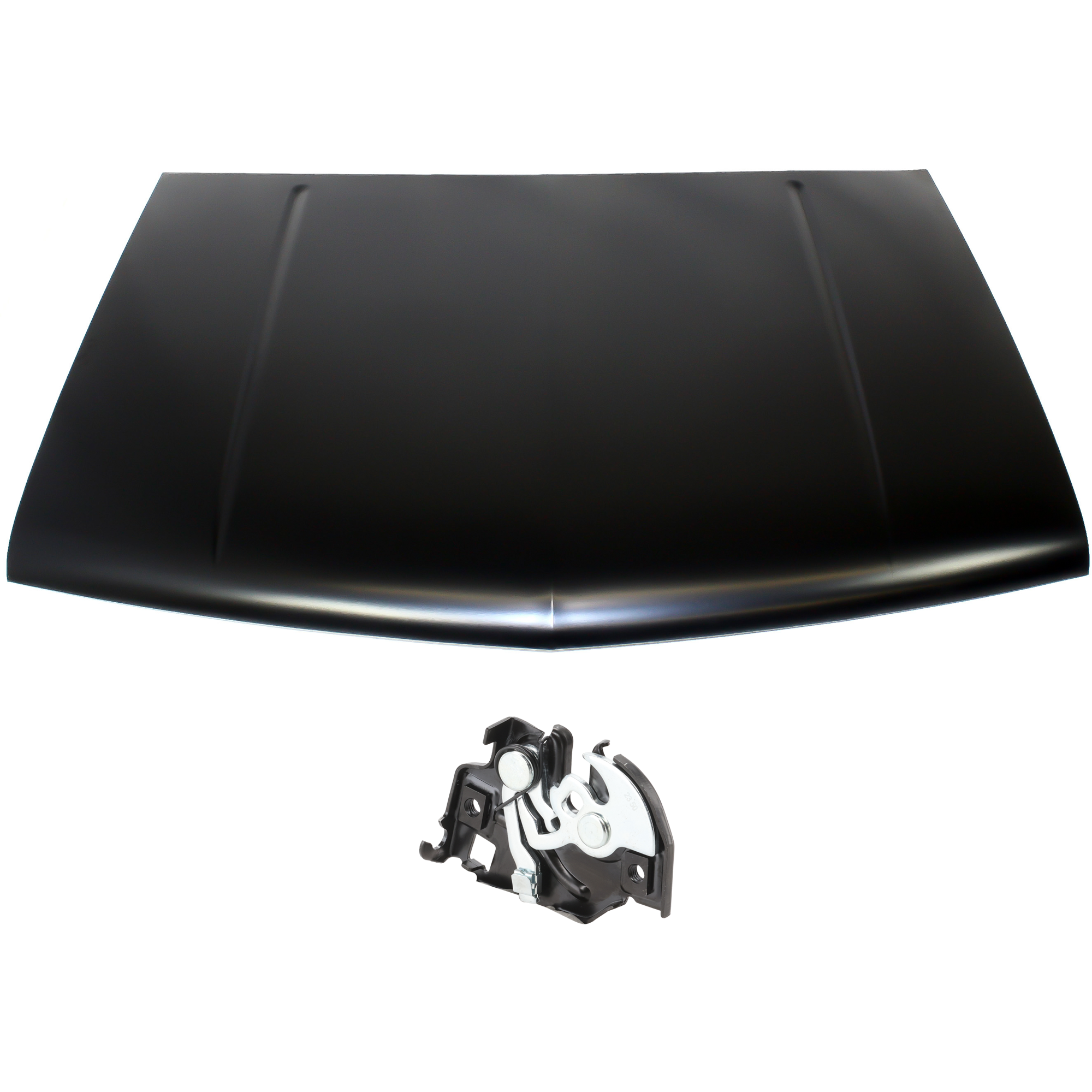 AM K2500 C2500-88-00 HOOD 2 pc Kit Steel Primed with Hood Latch SKU KIT 032725-11 Partslink GM1230126 GM1234104 OEM 15646490-15757371