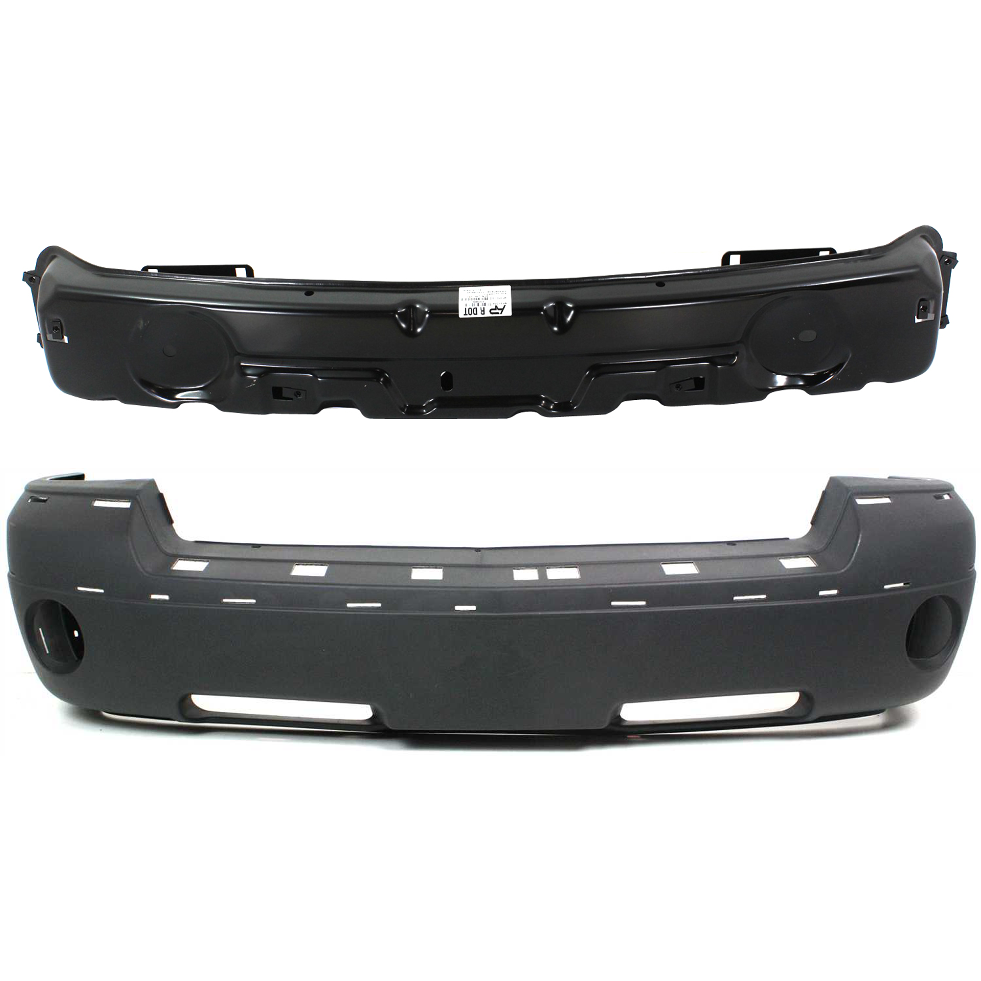 AM DAKOTA 05-07 FRONT REINFORCEMENT 2 pc Kit with Bumper Cover SKU KIT 032725-17 Partslink CH1006215 CH1006201 CH1000894 OEM 55077648AG 55077648AF 55077648