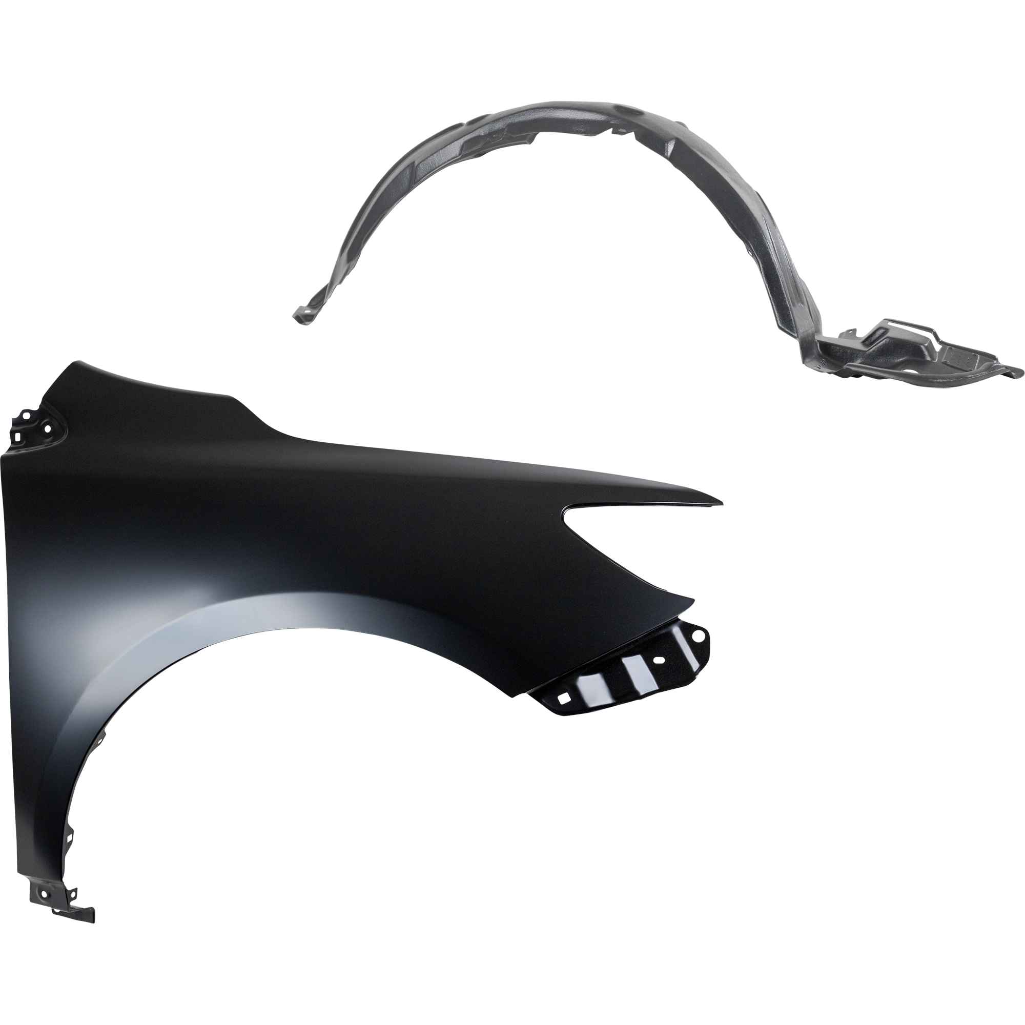AM COROLLA 11-13 FRONT FENDER LH 2 pc Kit Primed Japan Built Vehicle with Fender Liner SKU KIT 032725-19 Partslink TO1241224 TO1249162 OEM 5380112A70-5387502370