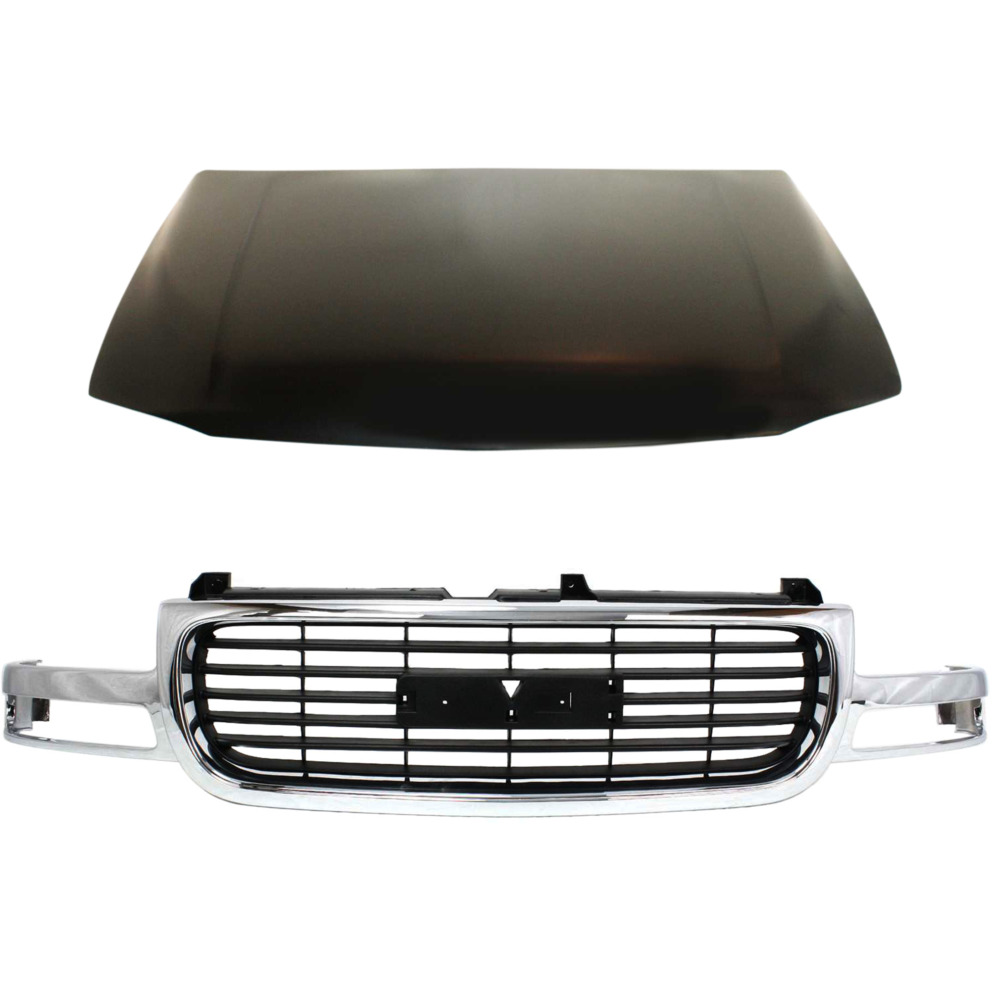 AM YUKON YUKON XL 1500-00-06 HOOD 2 pc Kit Steel Primed Canada USA Built Vehicle Exc. C3 Denali Models with Grille Assembly SKU KIT 032725-24 Partslink GM1230236 GM1200430 OEM 12477699-19130787