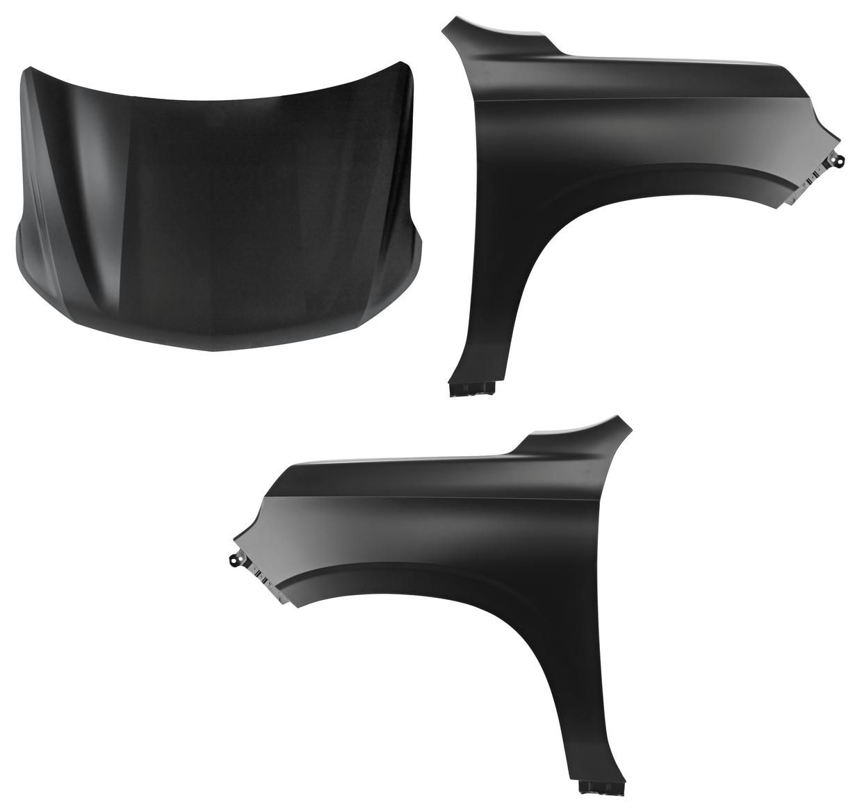 AM TAHOE SUBURBAN 21-24 HOOD 3 pc Kit Primed with Fender SKU KIT 032725-42 Partslink GM1230483 GM1241418 GM1240418 OEM 85112715-84384211-84384210