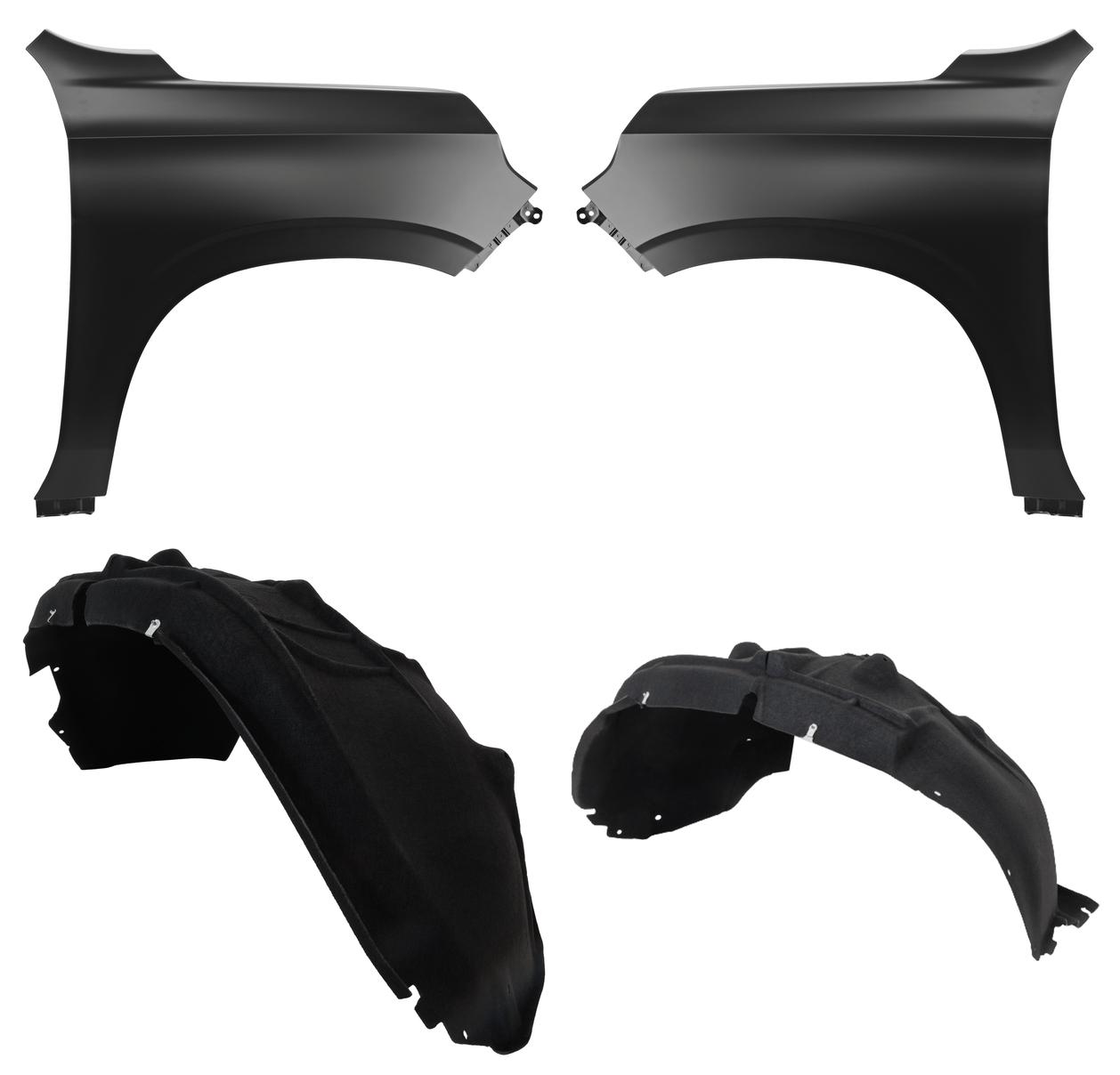 AM TAHOE SUBURBAN 21-24 FRONT FENDER RH AND LH 4 pc Kit Primed with Fender Liner SKU KIT 032725-47 Partslink GM1240418 GM1241418 GM1249312 GM1248311 OEM 84384210-84384211-84856830-848