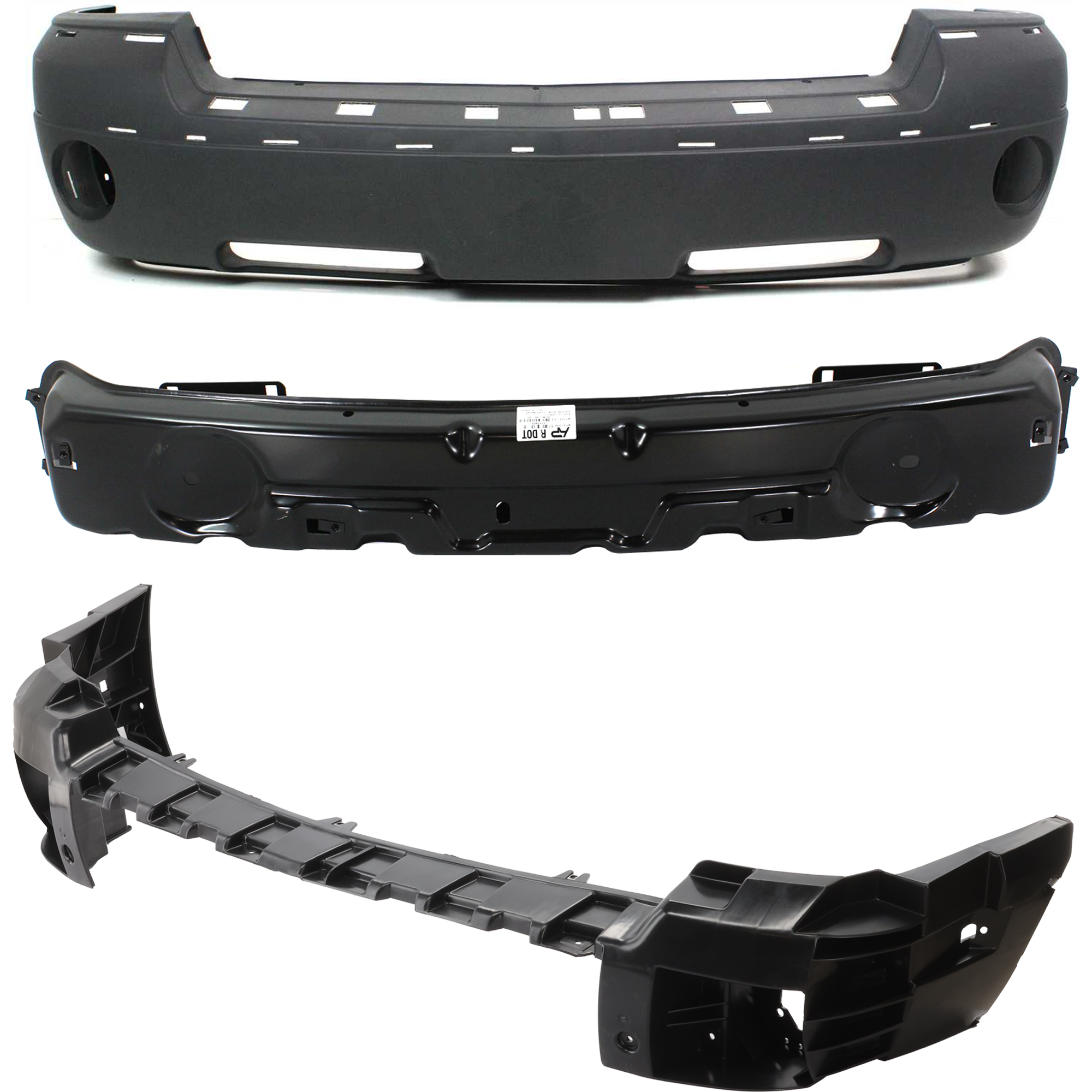 AM DAKOTA 05-07 FRONT BUMPER BRACKET 5 pc Kit Plastic with Bumper Bracket and Bumper Reinforcement SKU KIT 032725-52 Partslink CH1065102 CH1000894 CH1006215 CH1006201 OEM 55077649AE 1GE95CD7AA 55077648