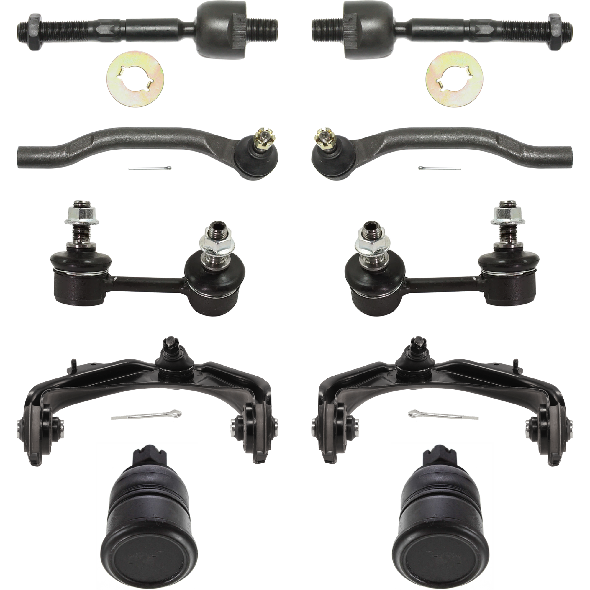 AM ACCORD 98-00 FRONT CONTROL ARM KIT RH AND LH w ball joint s 10 pc Kit with Ball Joint Sway Bar Link and Tie Rod End SKU KIT 032817-05 Partslink AC4520100 OEM 104170-254006-1014102-2601353