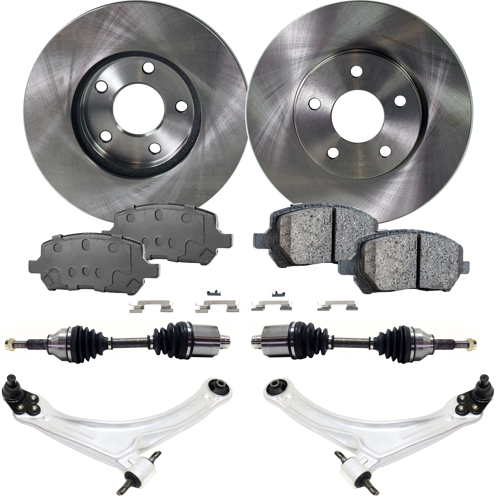 AM COBALT 07-10 G5-07-09 CONTROL ARM KIT 7 pc kit Front RH and LH Lower with Brake Discs Brake Pad Sets and Axle Assemblies SKU KIT 032822-236 OEM 25863340-25836295-10366667-191