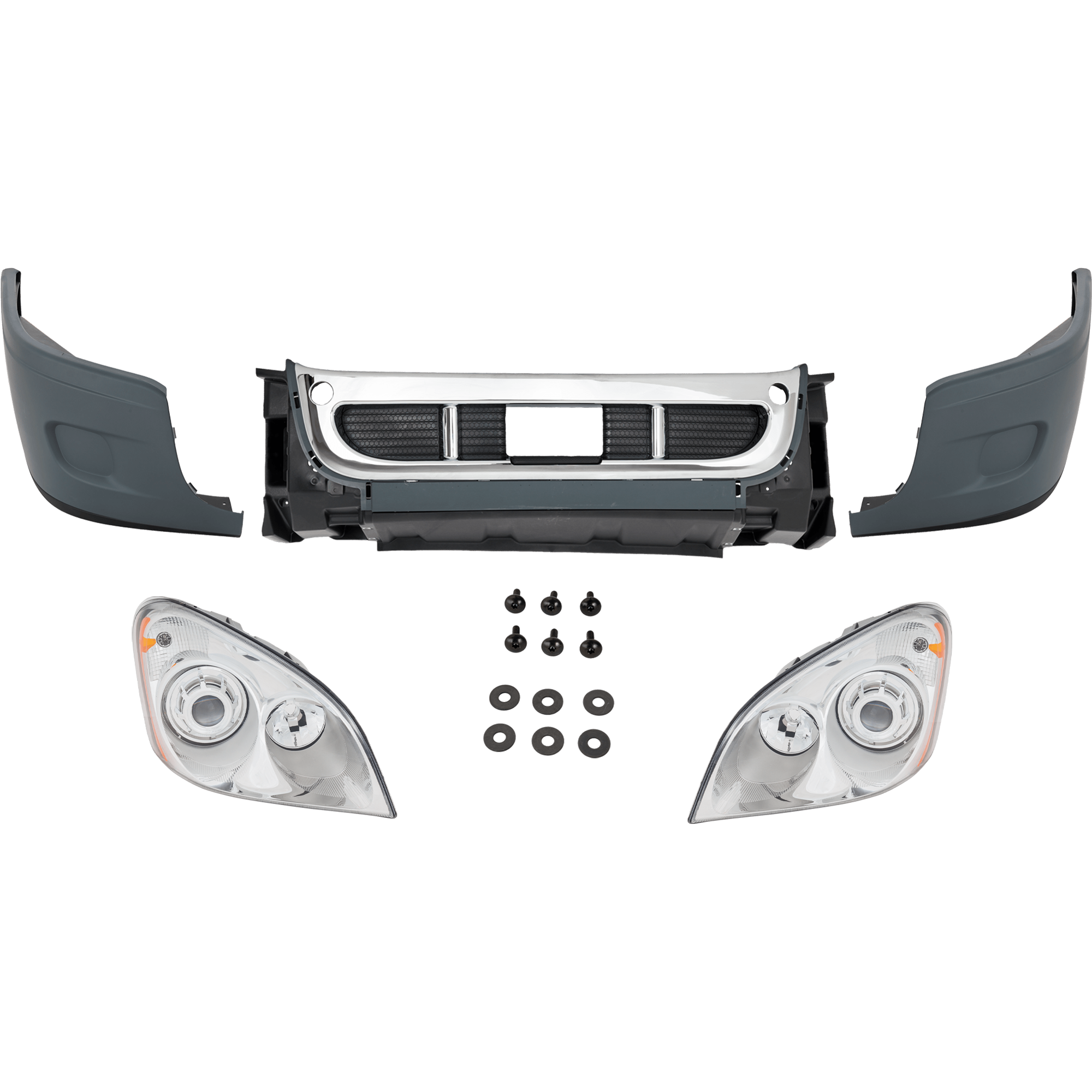 AM CASCADIA 08-14 HEAD LAMP RH AND LH Lens and Housing Halogen 3 pc Kit with Bumper Cover SKU KIT 032826-01 OEM HDPerformance A2128546064