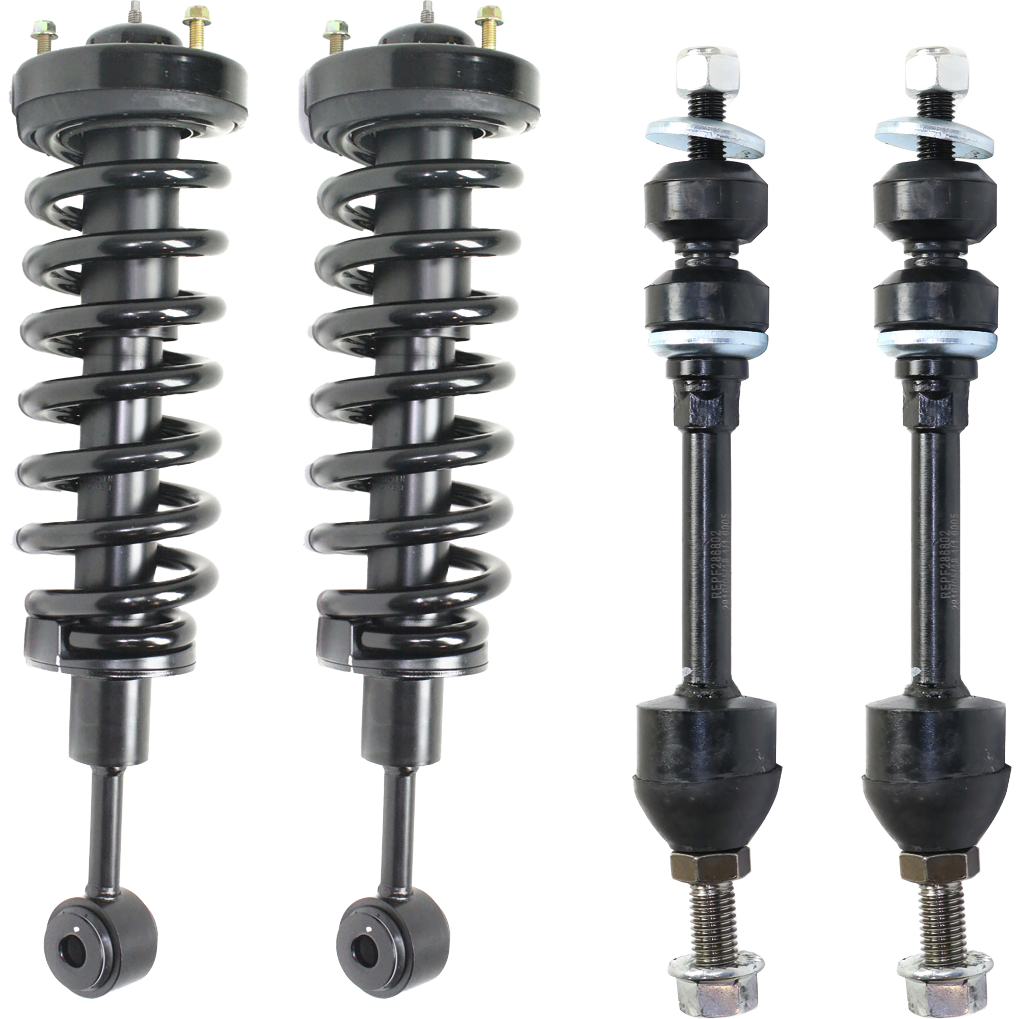 AM F 150-05-08 MARK LT 06-08 FRONT SUSPENSION KIT RH AND LH 4 pc kit w Loaded Struts and Sway Bar Links SKU KIT 032921-04-16 OEM 6L3Z18125L 4L3Z18124FA 1880543
