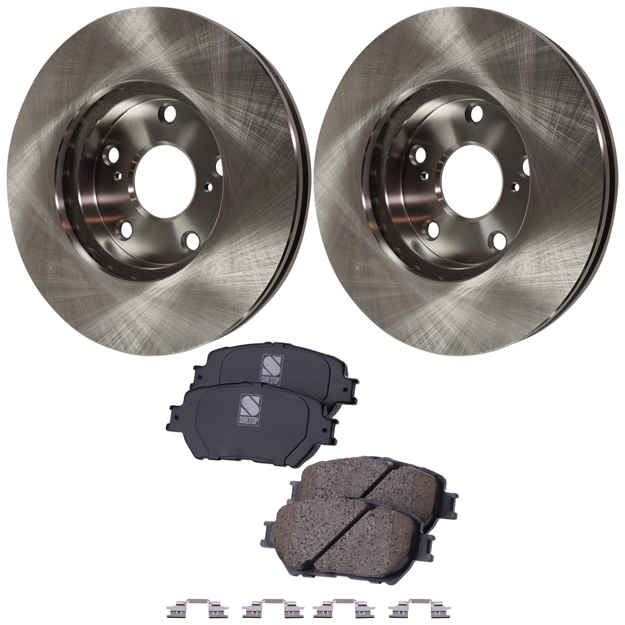 AM CAMRY 02-06 FRONT BRAKE DISC AND PAD KIT 4 pc kit SKU KIT 032921-04-17 OEM 4351233070-0446530271-04465303