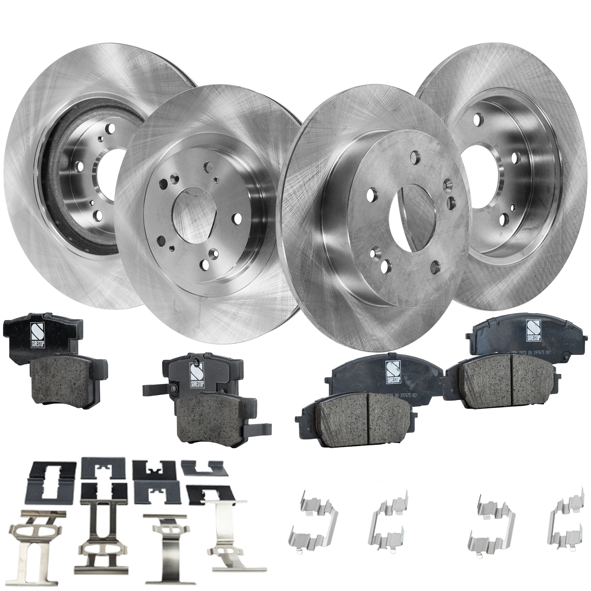 AM CIVIC 06-11 FRONT AND REAR BRAKE DISC AND PAD KIT 8 pc kit SKU KIT 032921-04-23 OEM 45251SVBA50-45251TR7A00-42510S