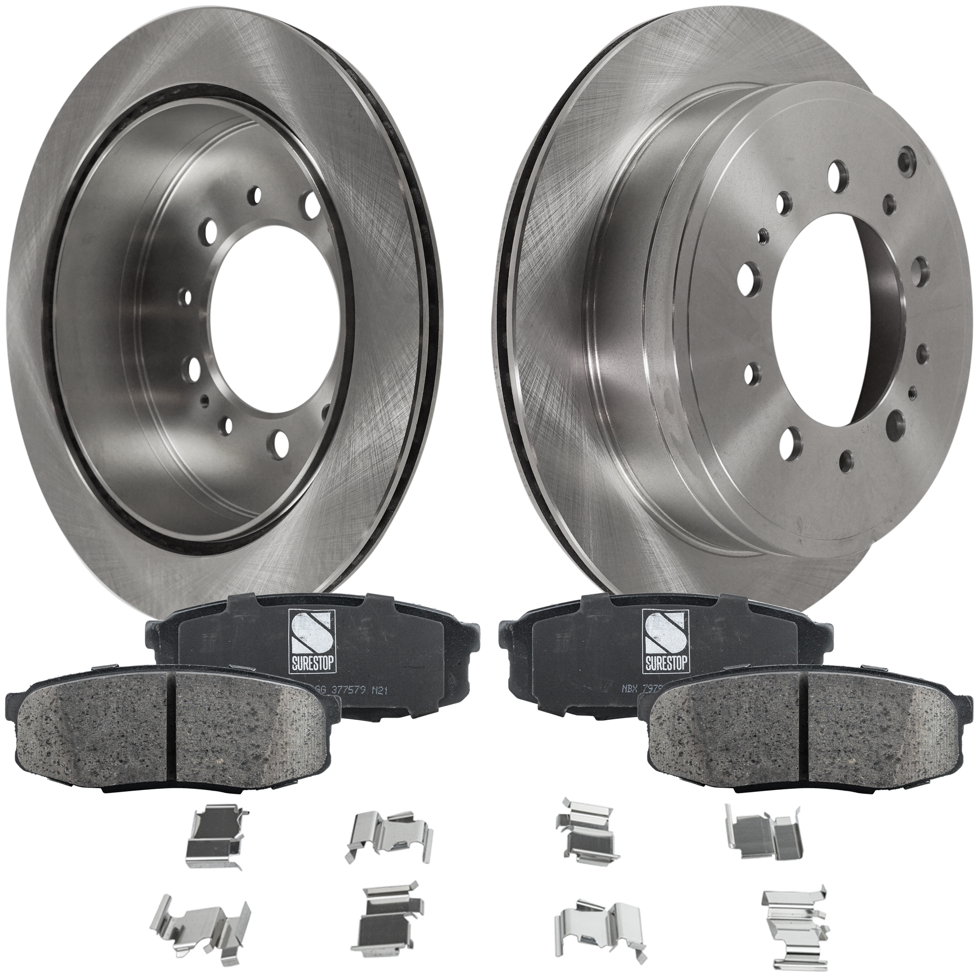 AM SEQUOIA 08-22 TUNDRA 07-21 REAR BRAKE DISC AND PAD KIT 4 pc kit SKU KIT 032921-04-24 OEM 424310C010-424310C011-04466023