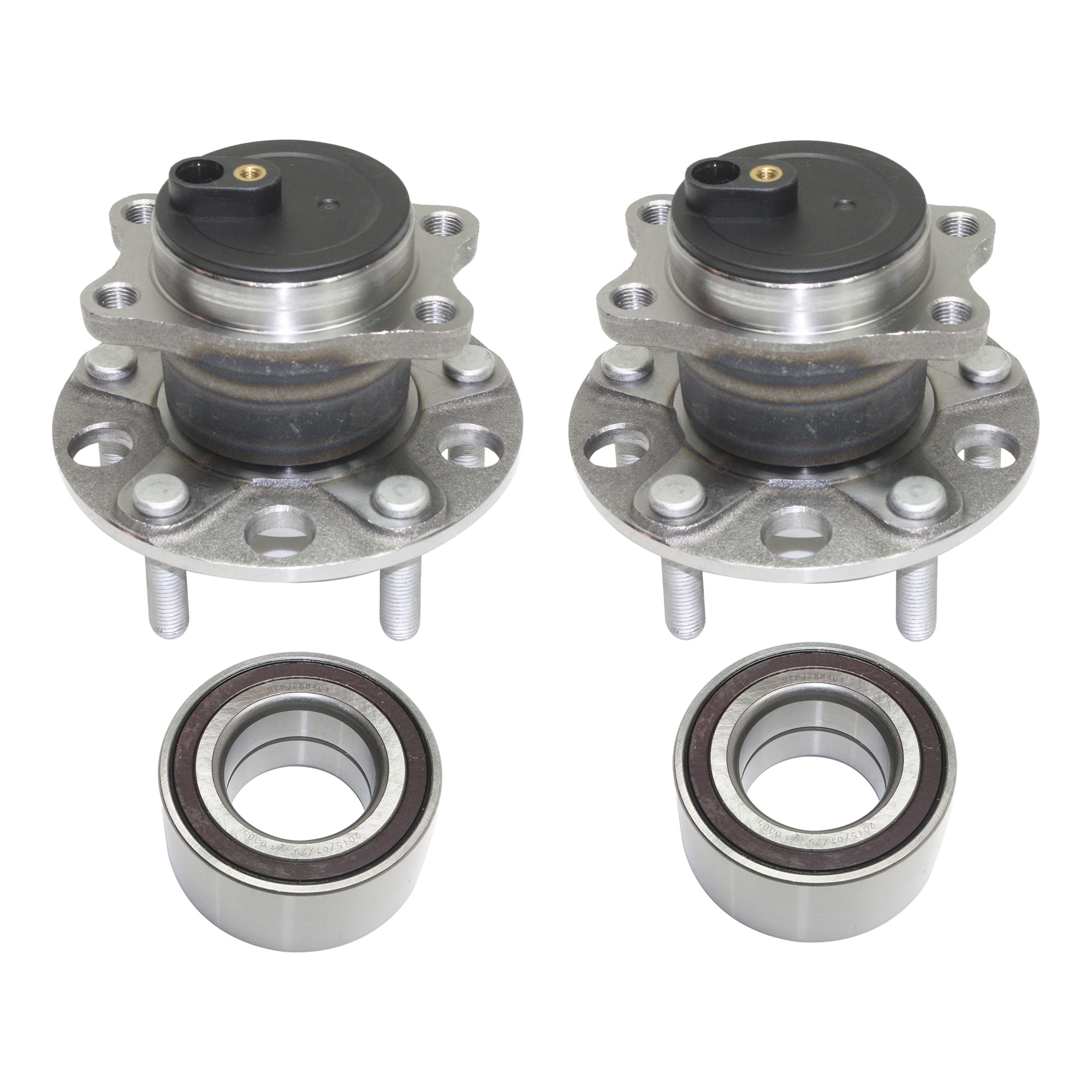 AM COMPASS PATRIOT 07-17 FRONT AND REAR HUB ASSEMBLY 4 pc kit 5 Studs 5 x 4.5 in. Bolt Pattern FWD with Wheel Bearings SKU KIT 032921-04-25