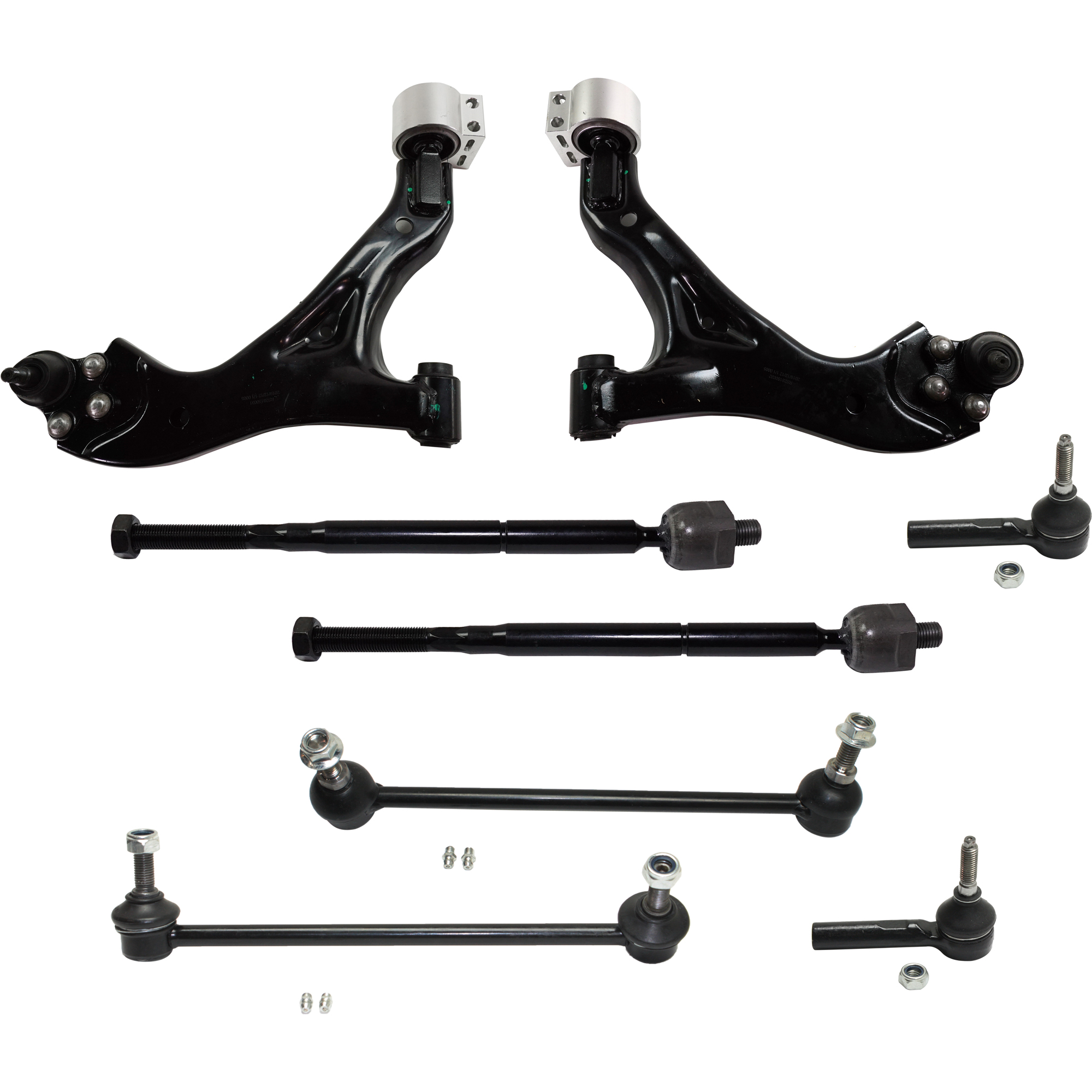 AM TORRENT 07-07 FRONT CONTROL ARM KIT RH AND LH Lower 8 pc Kit with Sway Bar Links and Tie Rod Ends SKU KIT 032921-04-47 OEM 1880461-2651715-5451506-151417