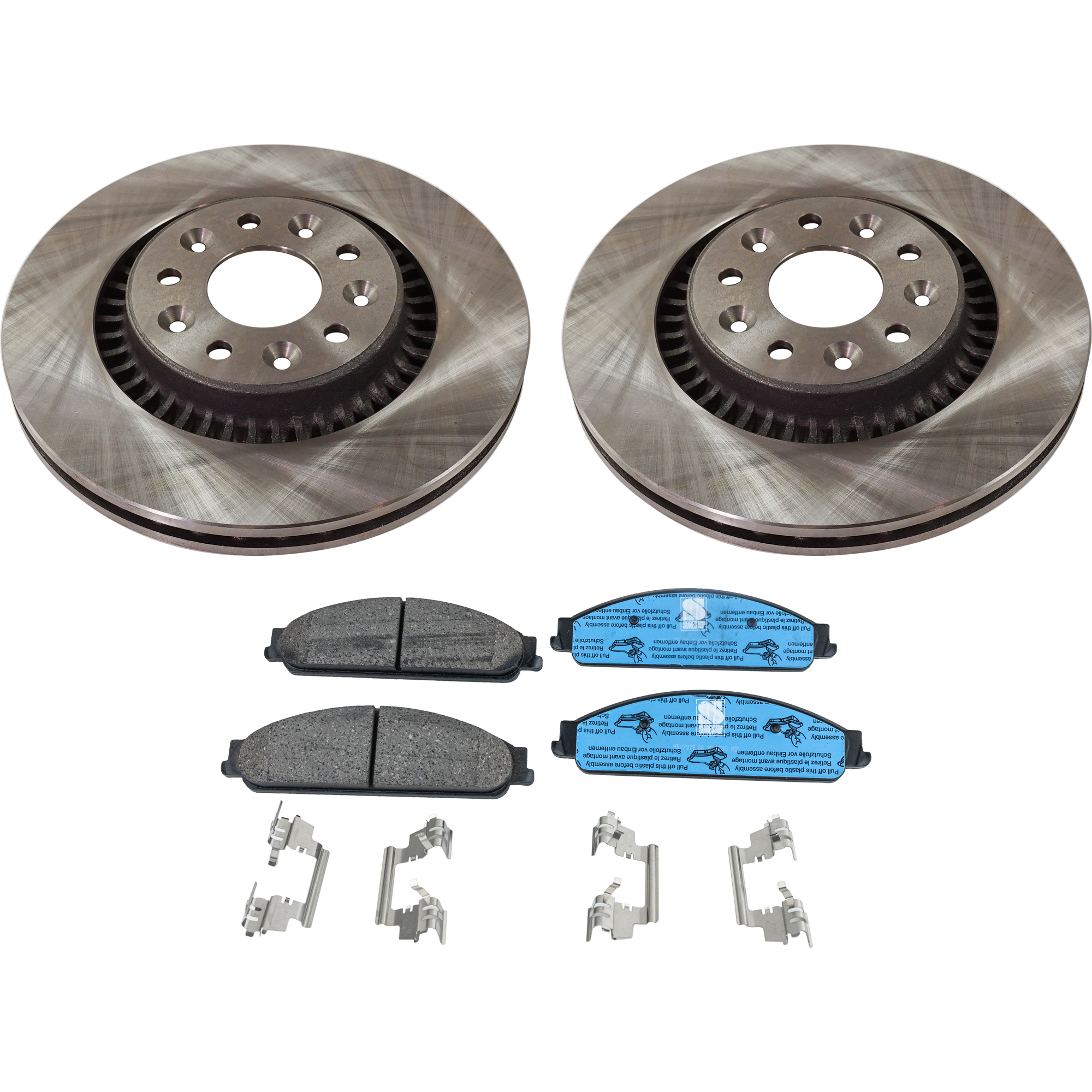 AM FIVE HUNDRED 05-07 TAURUS 08-09 FRONT BRAKE DISC AND PAD KIT 4 pc kit SKU KIT 032921-04-62 OEM 5F9Z1125C 5F9Z1125BA 5F9Z2001A