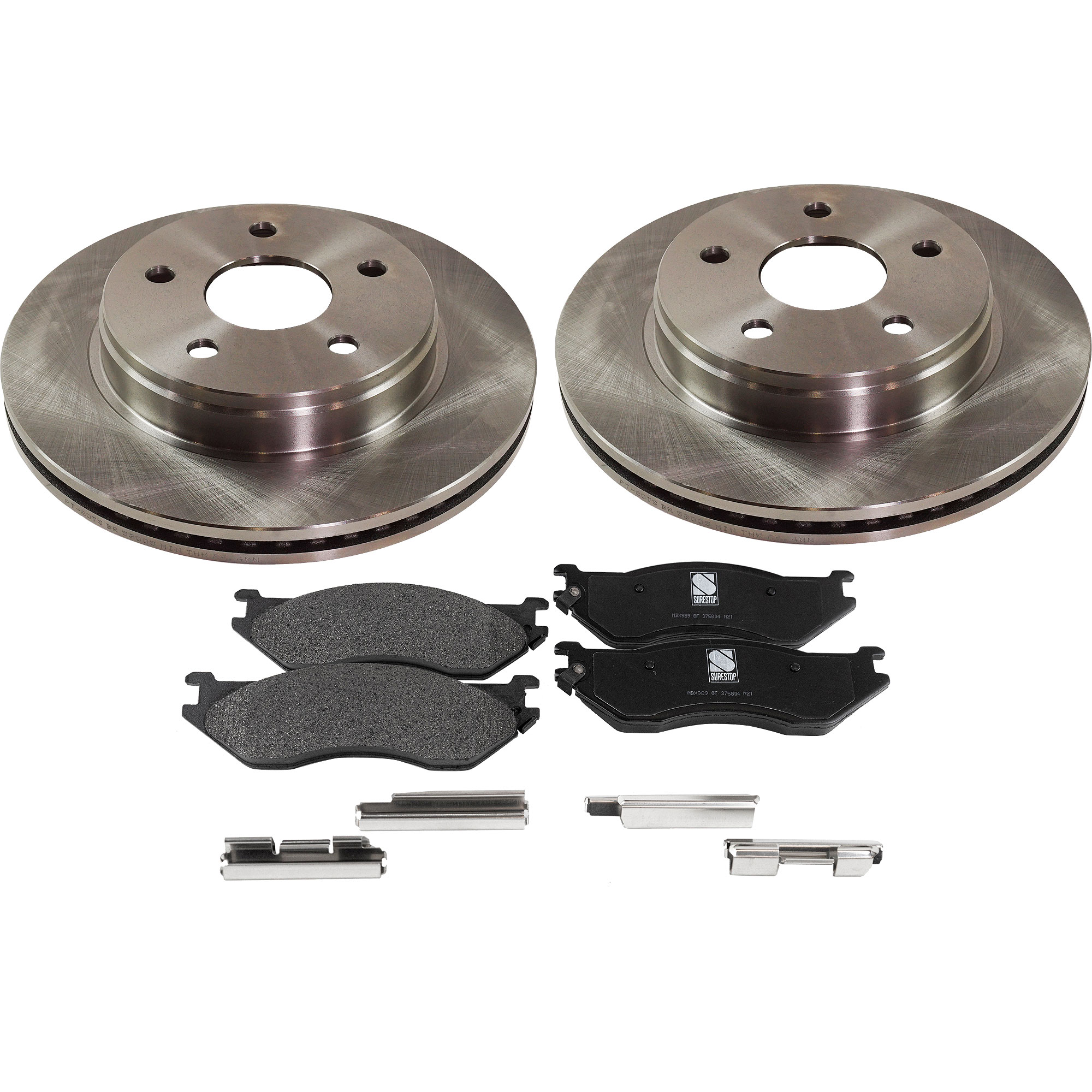 AM RAM 1500-02-02 FRONT BRAKE DISC AND PAD KIT 4 pc Kit SKU KIT 033022-02 OEM 52010080AA 52010080AE 5080556A