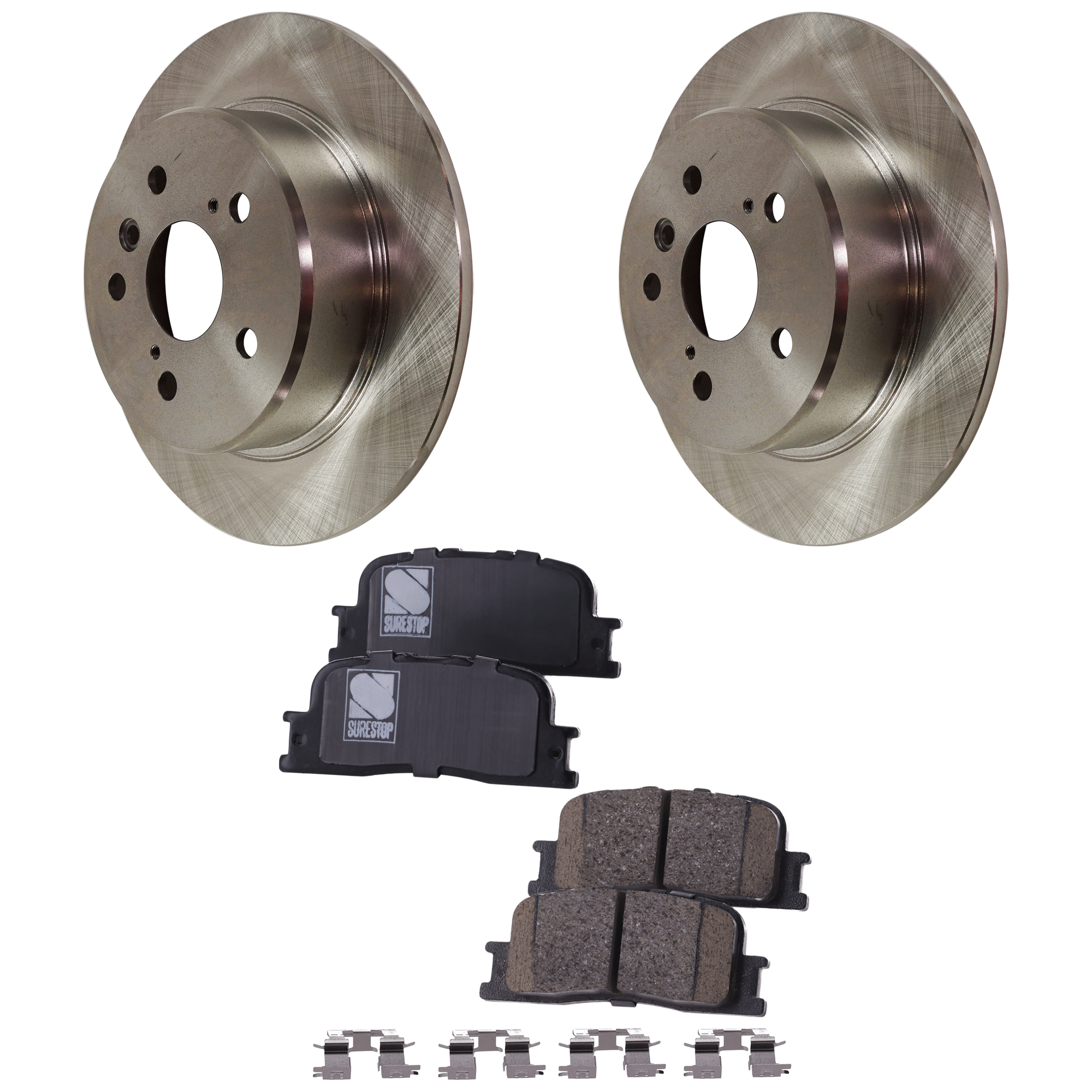 AM HIGHLANDER 01-03 REAR BRAKE DISC AND PAD KIT 4 pc kit SKU KIT 033023-18 OEM 4243148010-4243133080-42431331