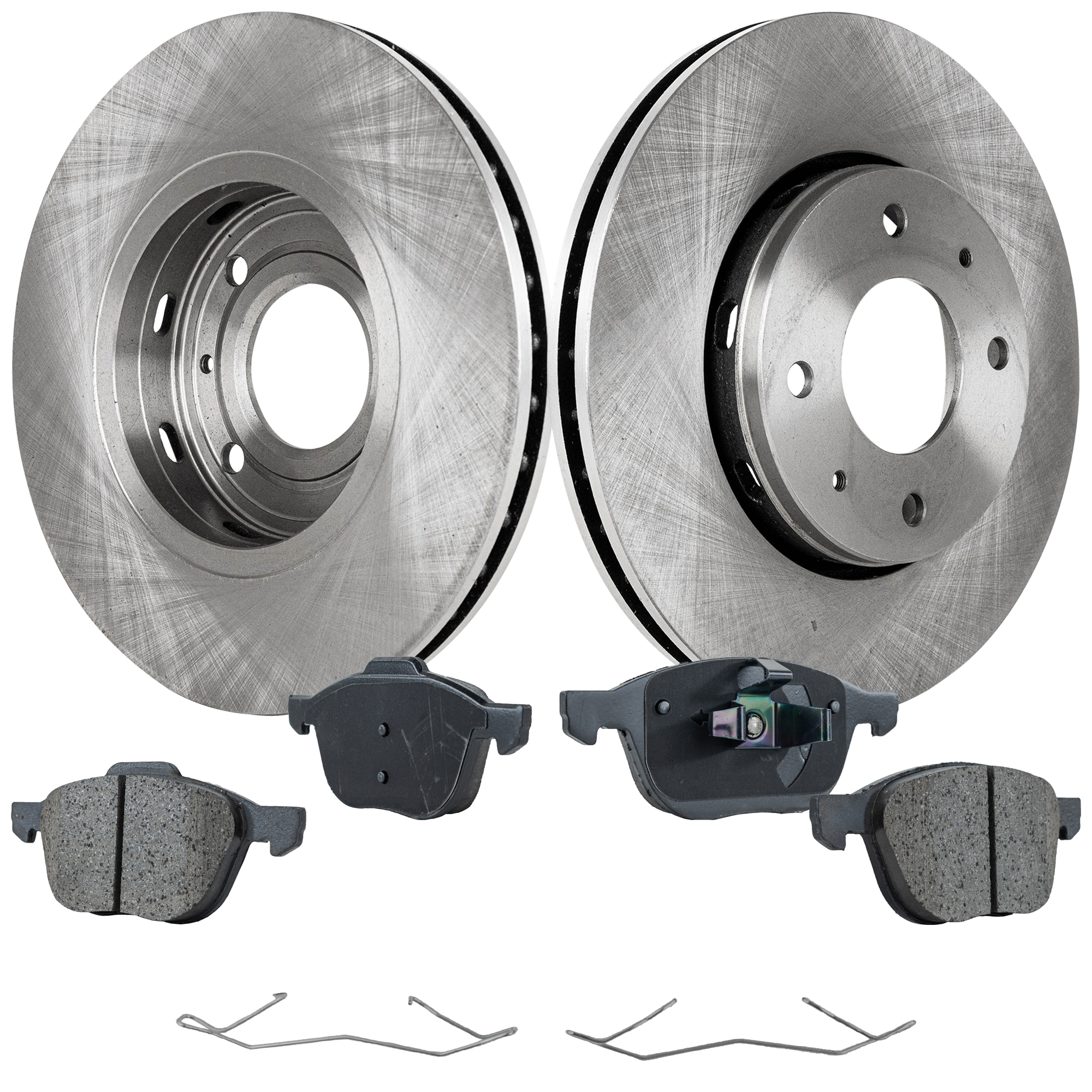 AM S40-04-11 FRONT BRAKE DISC AND PAD KIT 2 Wheel Set Ceramic SKU KIT 033023-24 OEM PW820580-30818027-306817390-30