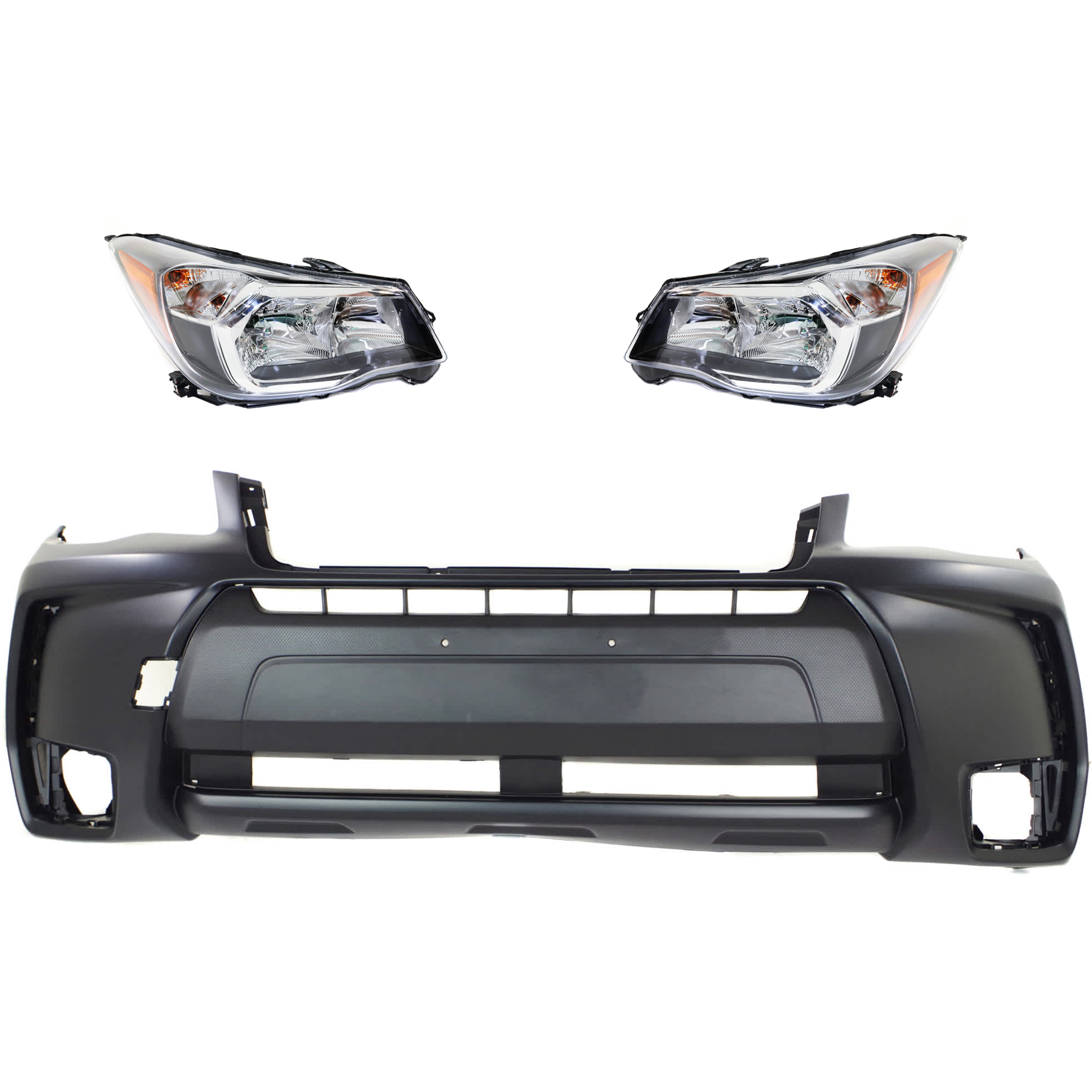 AM FORESTER 14-16 HEAD LAMP RH AND LH Assembly Halogen 3 pc Kit 2.0L Eng with Bumper Cover CAPA SKU KIT 040126-21 Partslink SU1000174C SU2502146C SU2503146C OEM 57704SG021-84001SG101-84001SG1