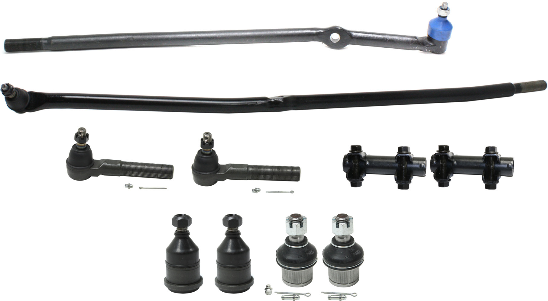 AM RAM FULLSIZE P U 03-08 FRONT SUSPENSION KIT RH AND LH 10 pc kit with Tie Rod Adjusting Sleeves Ball Joints and Tie Rod Ends SKU KIT 040314-06 OEM 4251011-52037600AB MES3626S S3