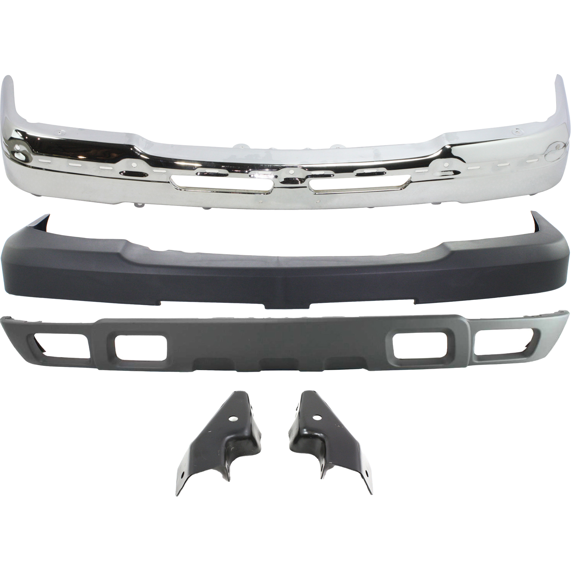 AM AVALANCHE 1500-2500-02-06 SILVERADO 03-07 FRONT BUMPER COVER 5 pc Kit with Bumper Bumper Brackets and Valance SKU KIT 040417-04 Partslink GM1051110 GM1002416 GM1066175 GM1067175 GM1092173 OEM 15139805-19150310-15059687-150