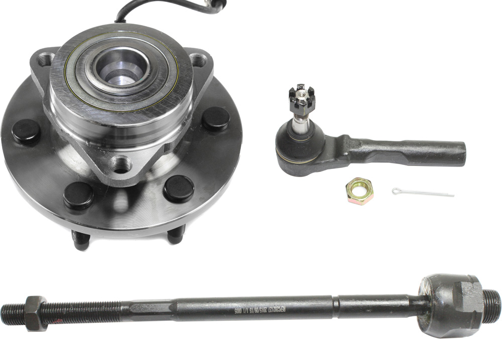 AM SILVERADO SIERRA 1500-99-07 FRONT SUSPENSION KIT RH AND LH 3 pc Kit with Wheel Hub and Tie Rod Ends SKU KIT 040417-13 OEM 2693123-4011786-26076543-26079