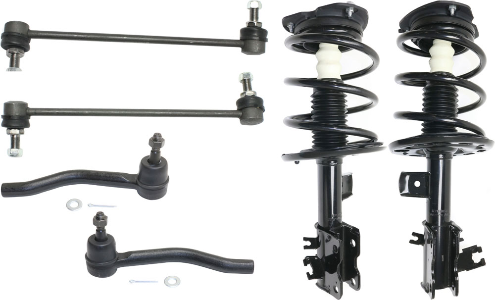 AM ALTIMA 08-13 FRONT SUSPENSION KIT RH AND LH 6 pc Kit with Loaded Struts Sway Bar Links and Tie Rod Ends SKU KIT 040418-17 OEM E4303JA02A E4303JA01B E4302JA0
