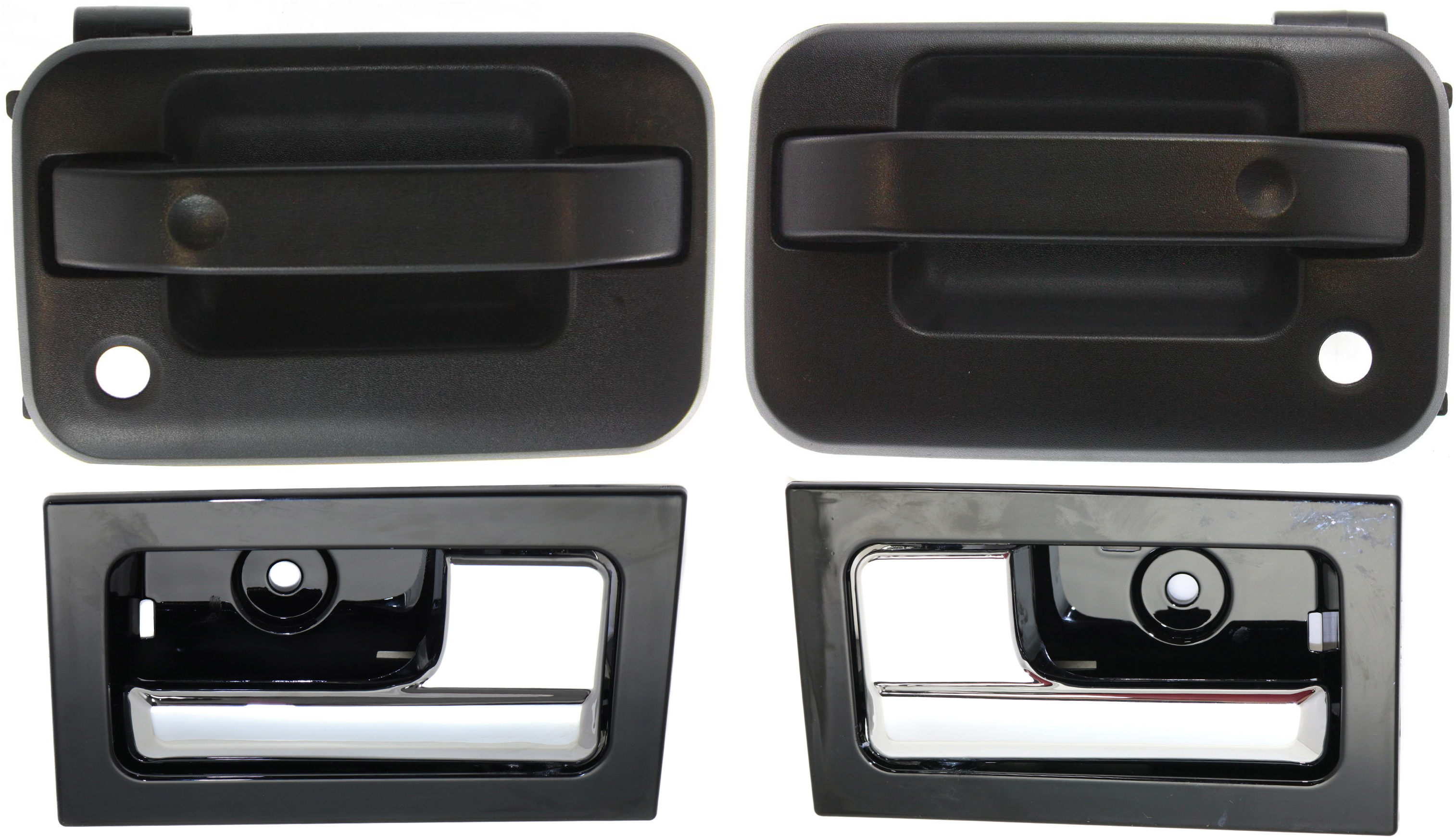 AM F 150-09-14 FRONT OR REAR INTERIOR DOOR HANDLE RH AND LH 4 pc kit with Exterior Door Handles SKU KIT 040518-137 Partslink FO1310129 FO1311131 OEM CL3Z1522600EA PFM CL3Z1522601E