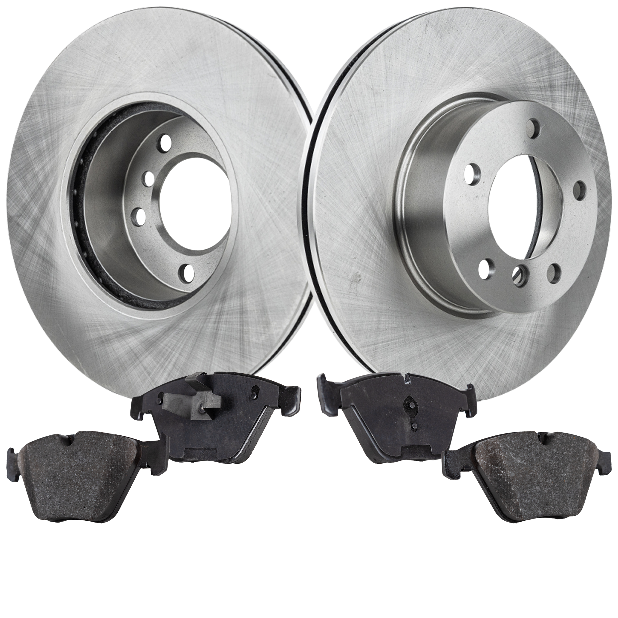 AM X1-13-14 FRONT BRAKE DISC AND PAD KIT Plain Surface 5 Lugs 4 pc kit SKU KIT 040523-13 OEM 34116774875-34116855006-341167