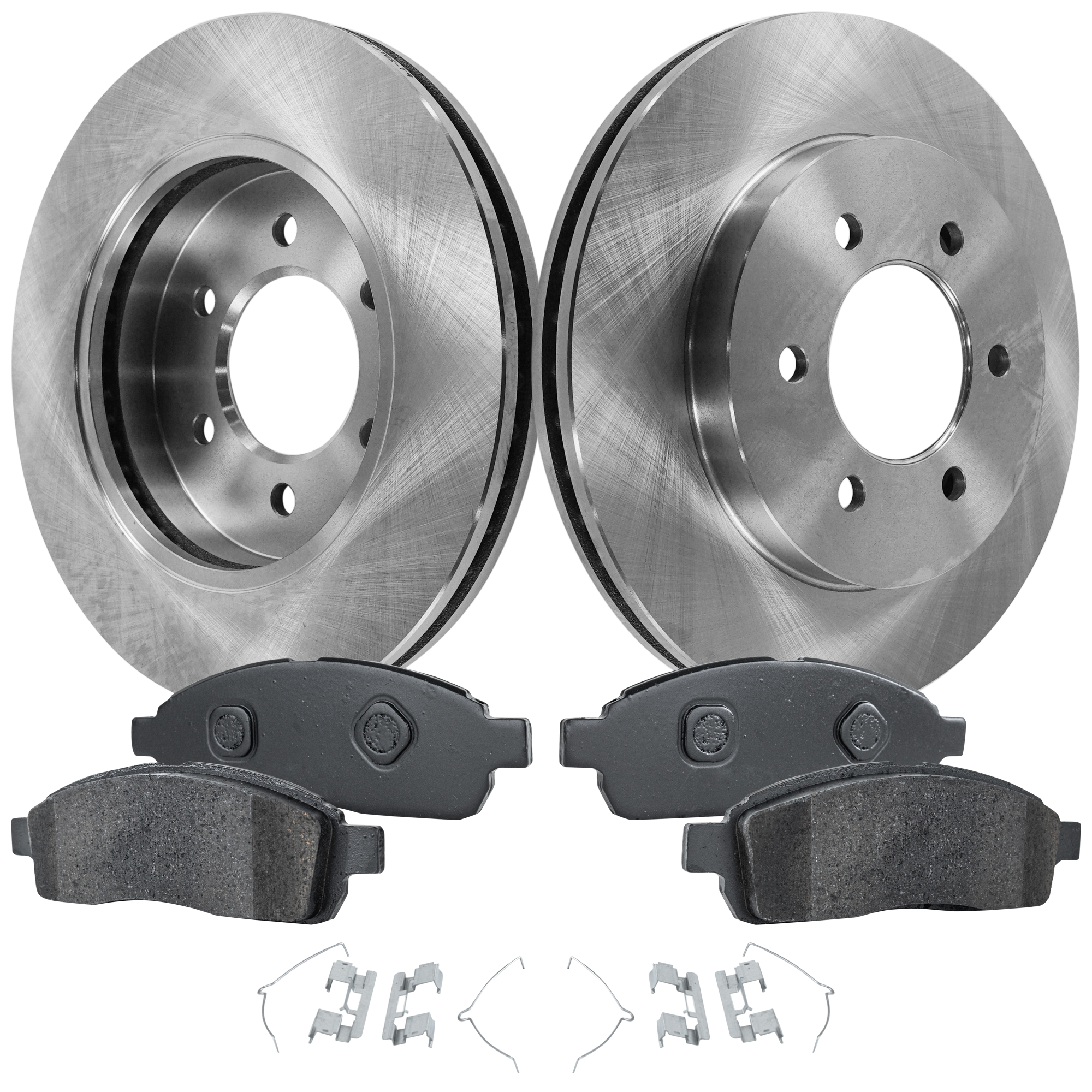 AM F 150-04-08 FRONT BRAKE DISC AND PAD KIT Plain Surface 2 Wheel Set 6 Lugs SKU KIT 040523-20 OEM 4L3Z1125AA 9L3Z2001A 4L3Z2001A