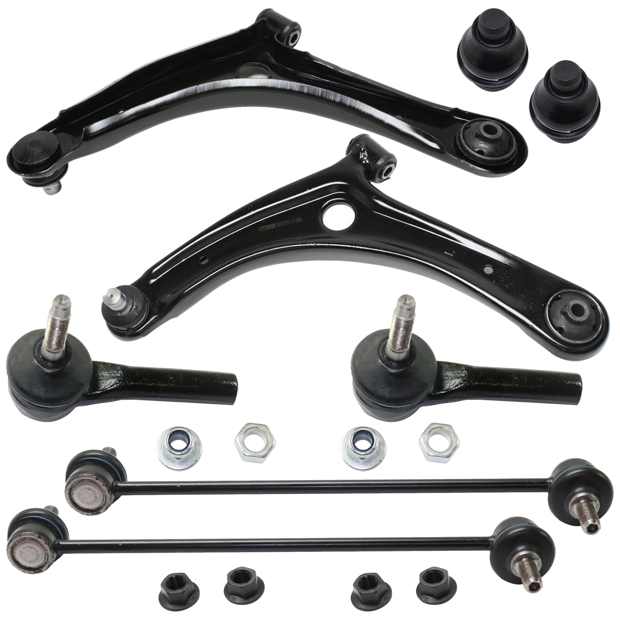 AM COMPASS PATRIOT 07-17 FRONT SUSPENSION KIT RH AND LH 10 pc kit with Ball Joint Control Arm Sway Bar Link and Tie Rod End SKU KIT 040524-07 Partslink CH4511100 CH4510100 OEM 2601724-5051417-45D2401-46D240