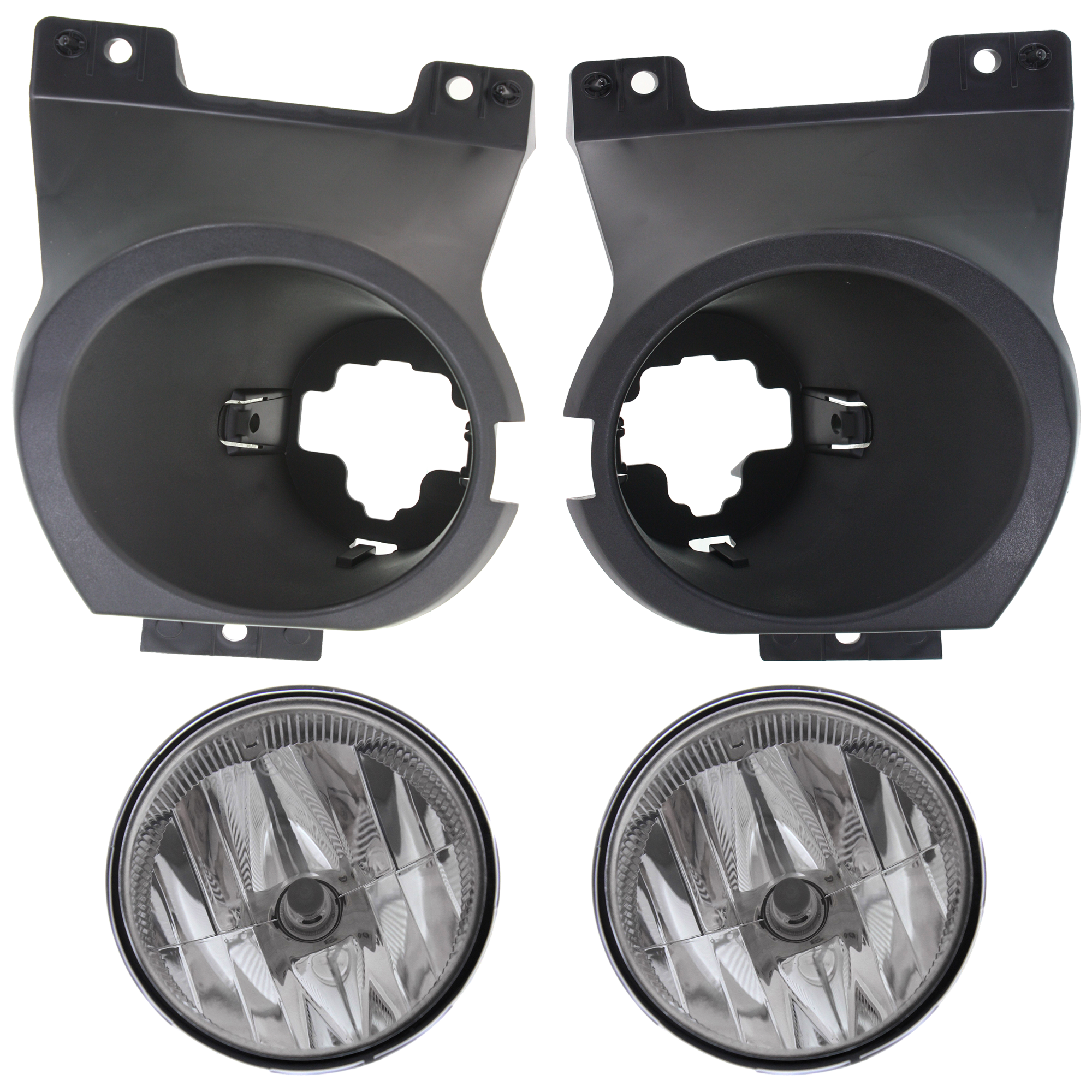 AM F 150-11-14 FRONT FOG LAMP BRACKET RH AND LH 4 pc kit with Fog Light SKU KIT 040524-14 OEM BL3Z15266A BL3Z15266B BL3Z1520