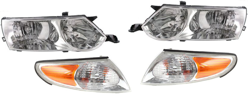 AM SOLARA 02-03 HEAD LAMP RH AND LH Assembly Halogen 4 pc Kit with Corner Lights SKU KIT 040716-06 Partslink TO2503145 TO2502145 TO2520166 TO2521166 OEM 81110AA050-81150AA050-81520AA0