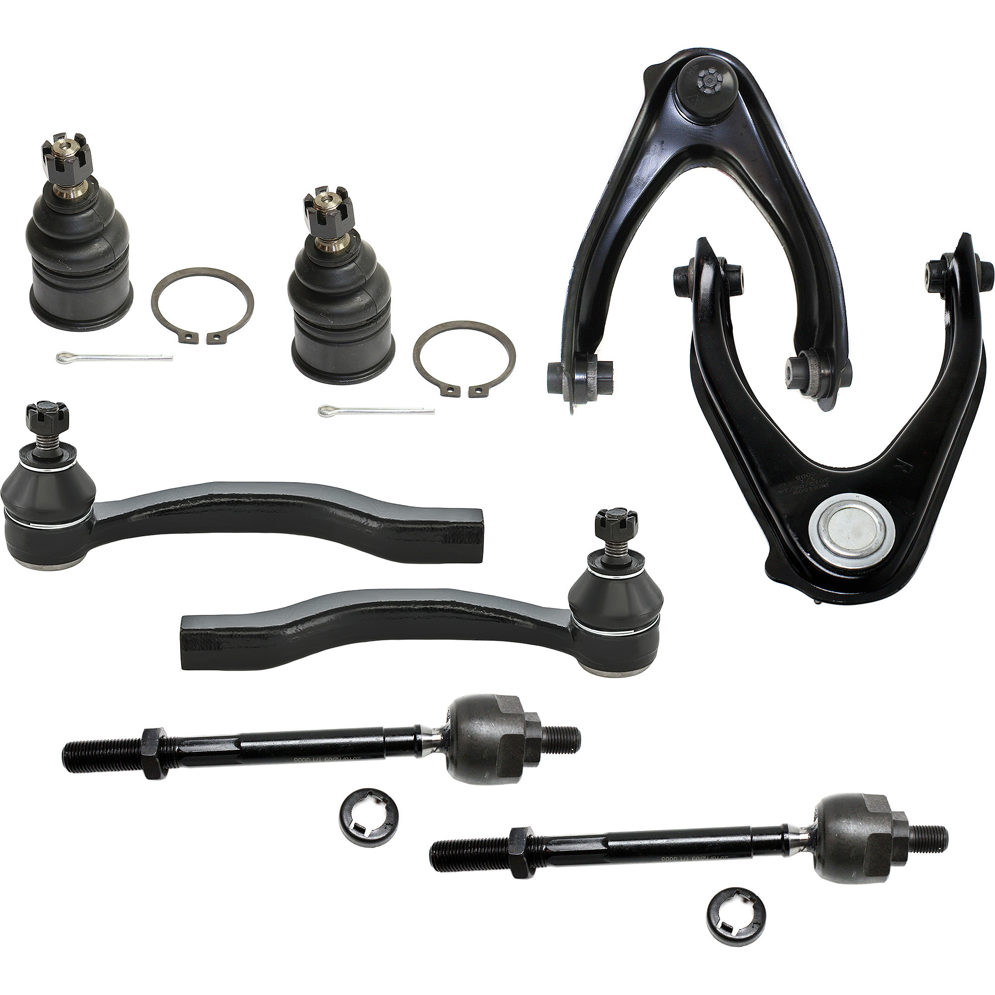 AM CR V 97-01 FRONT CONTROL ARM KIT RH AND LH Upper 8 pc Kit with Ball Joints and Tie Rod Ends SKU KIT 040914-04 OEM 104216-254007-1014786-2601427