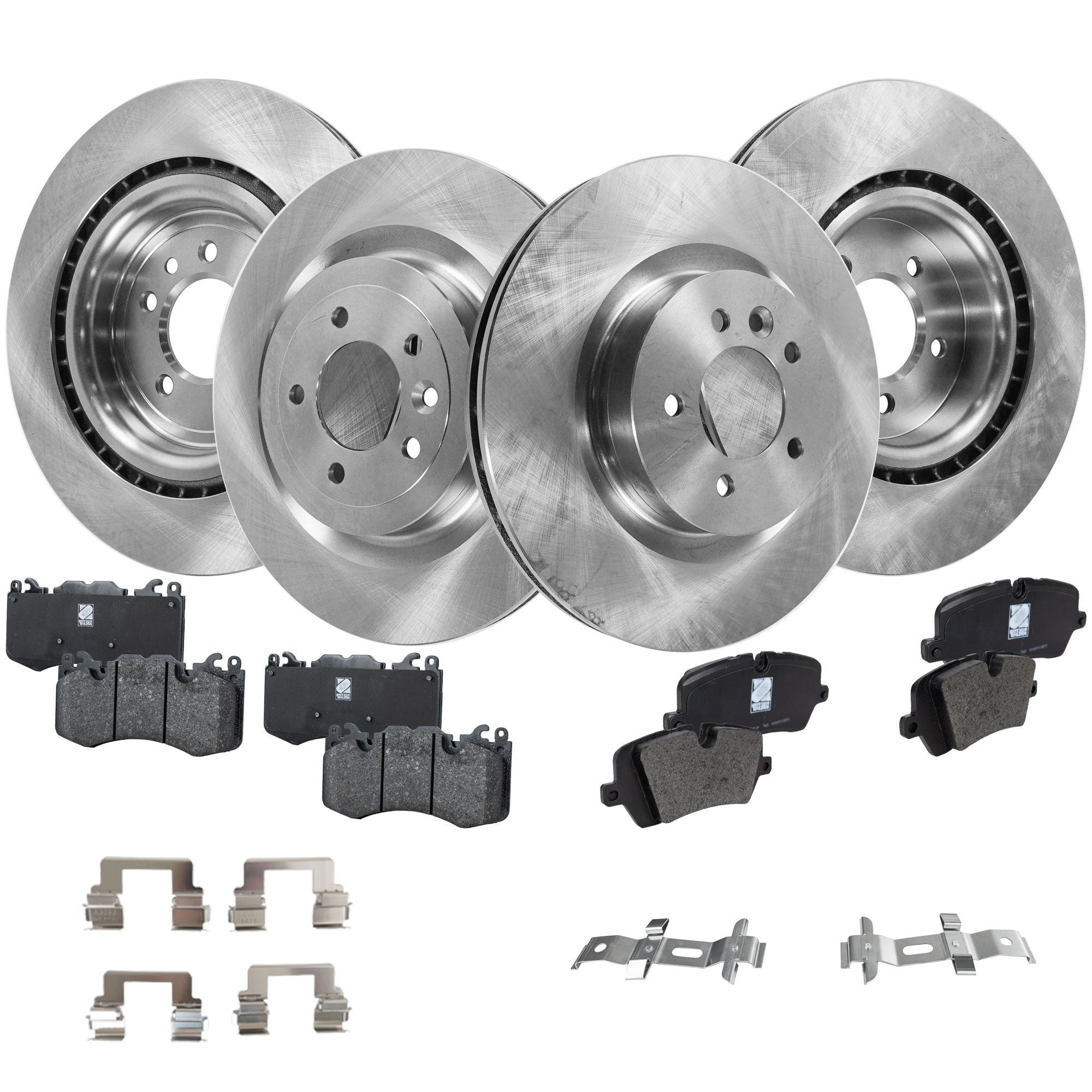AM RANGE ROVER RANGE ROVER SPORT 14-17 FRONT AND REAR BRAKE DISC AND PAD KIT 4 Wheel Set SKU KIT 041223-27 OEM 34333-45434-900964-60011011-34