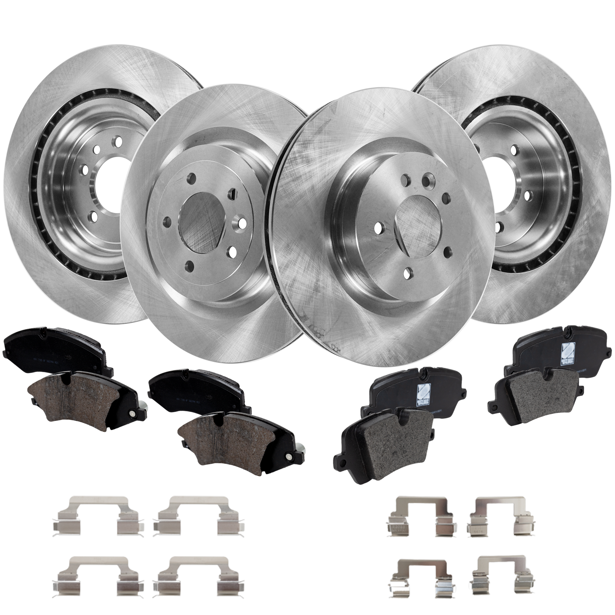 AM RANGE ROVER RANGE ROVER SPORT 14-17 FRONT AND REAR BRAKE DISC AND PAD KIT 4 Wheel Set SKU KIT 041223-28 OEM 34333-45434-900964-60011011-34