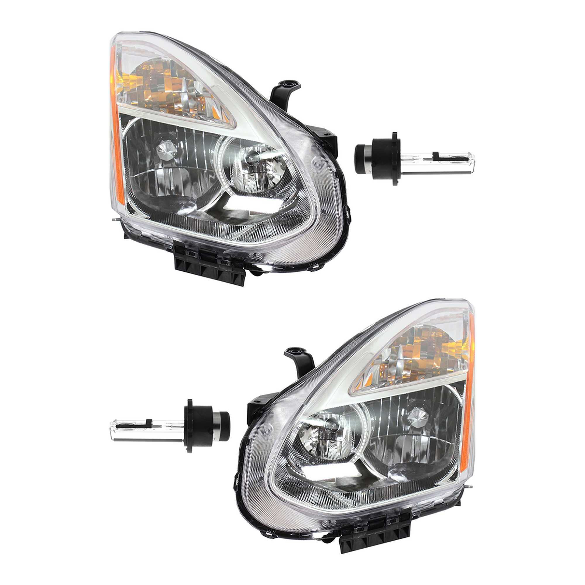 AM ROGUE 08-12 HEAD LAMP RH AND LH Assembly HID Xenon With HID Kit 4 pc Kit with Headlight Bulb SKU KIT 041423-108