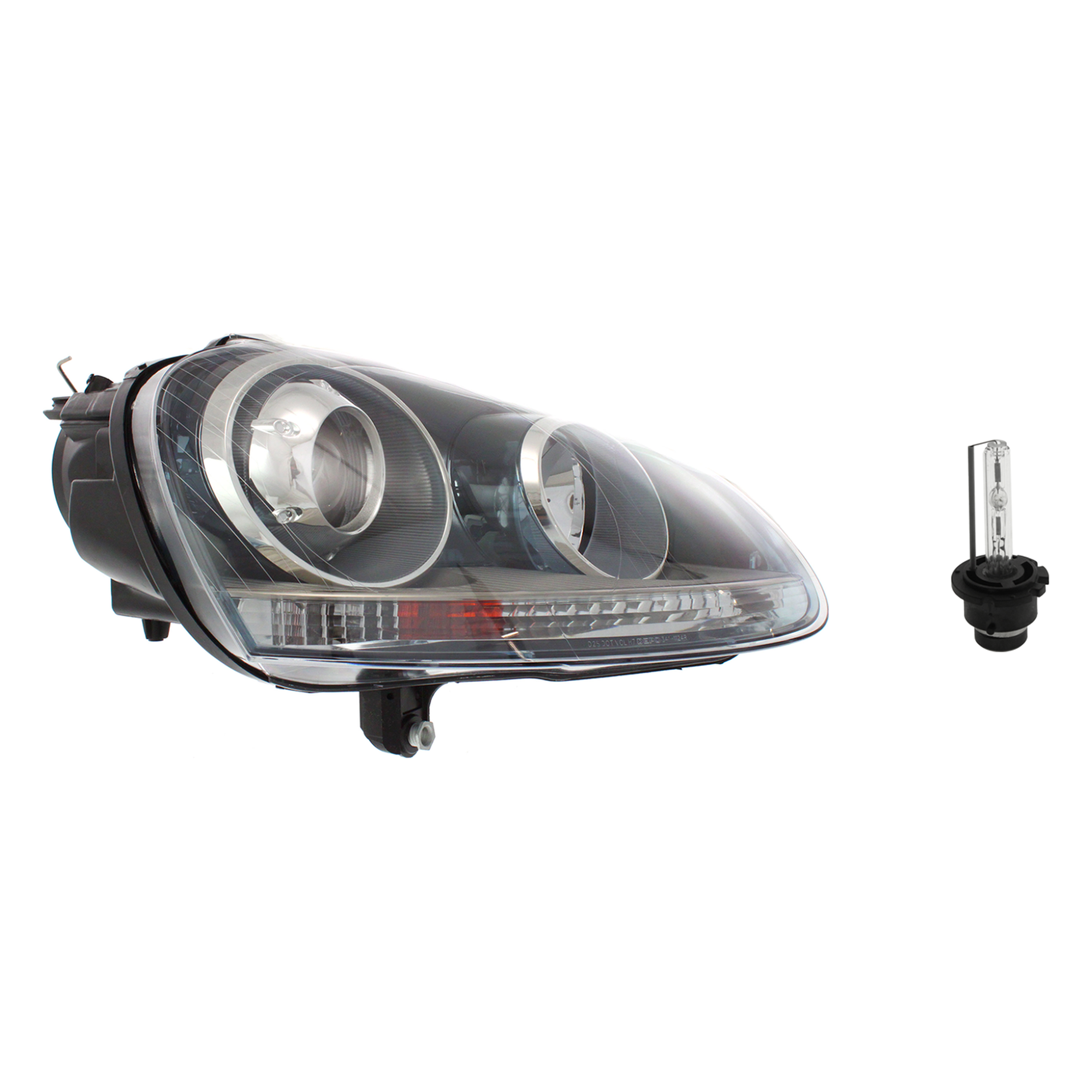AM GTI RABBIT 06-09 JETTA 06-10 HEAD LAMP RH Assembly HID Xenon with HID Kit 2 pc Kit with Headlight Bulb SKU KIT 041423-1135
